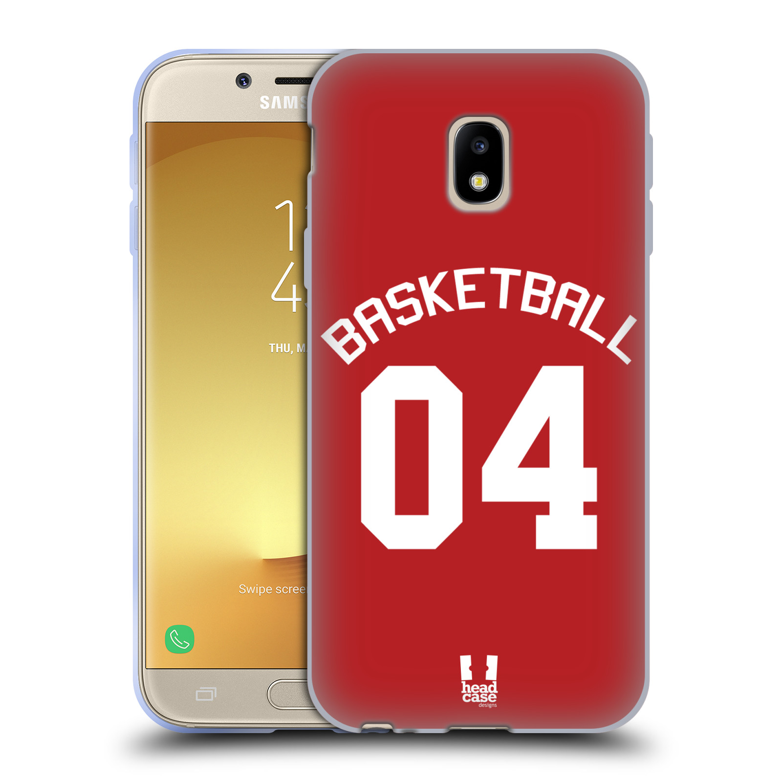 HEAD CASE silikonový obal na mobil Samsung Galaxy J3 2017 (J330, J330F) Sportovní dres Basketbal červený