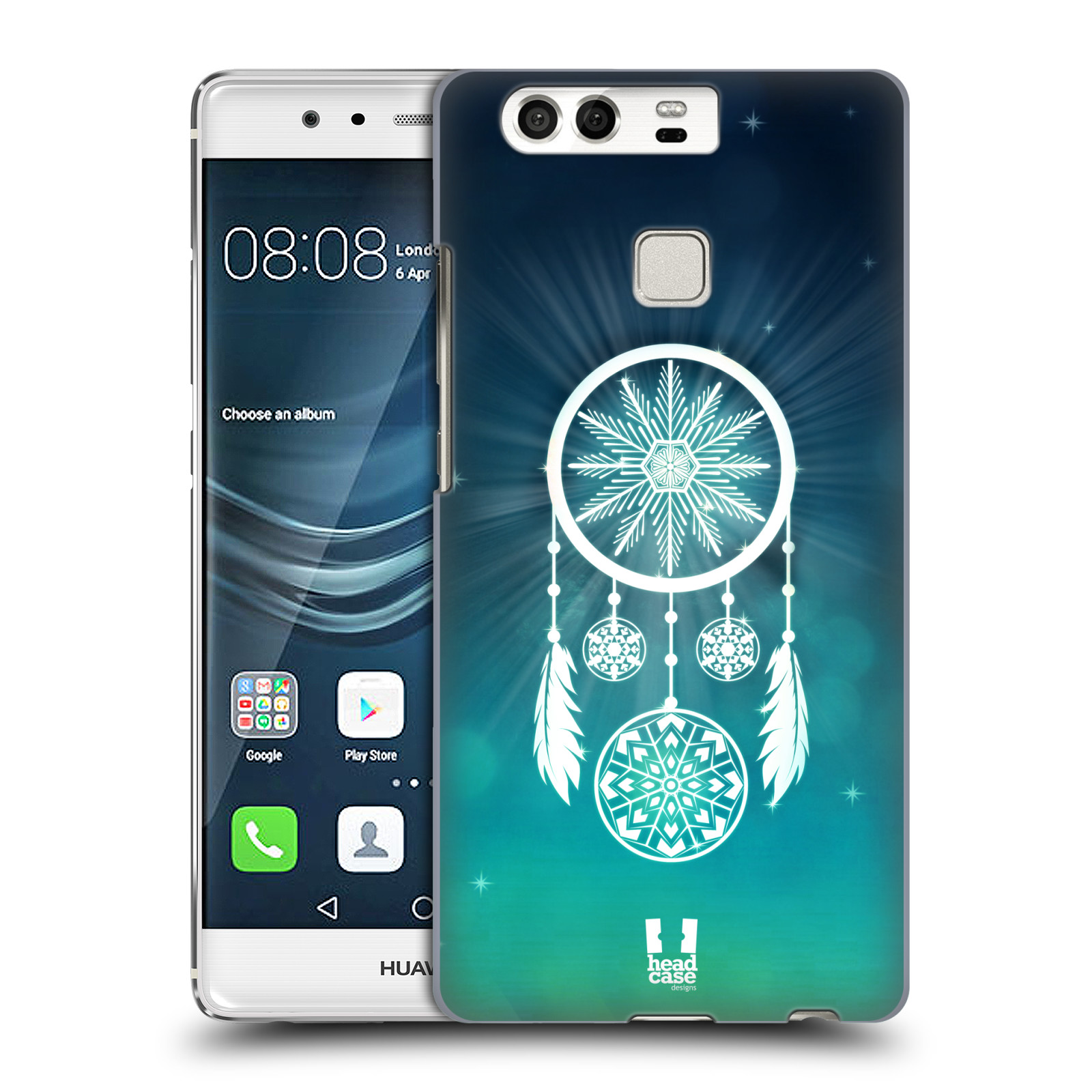 HEAD CASE plastový obal na mobil Huawei P9 / P9 DUAL SIM vzor Sněžné vločky modrá lapač snů