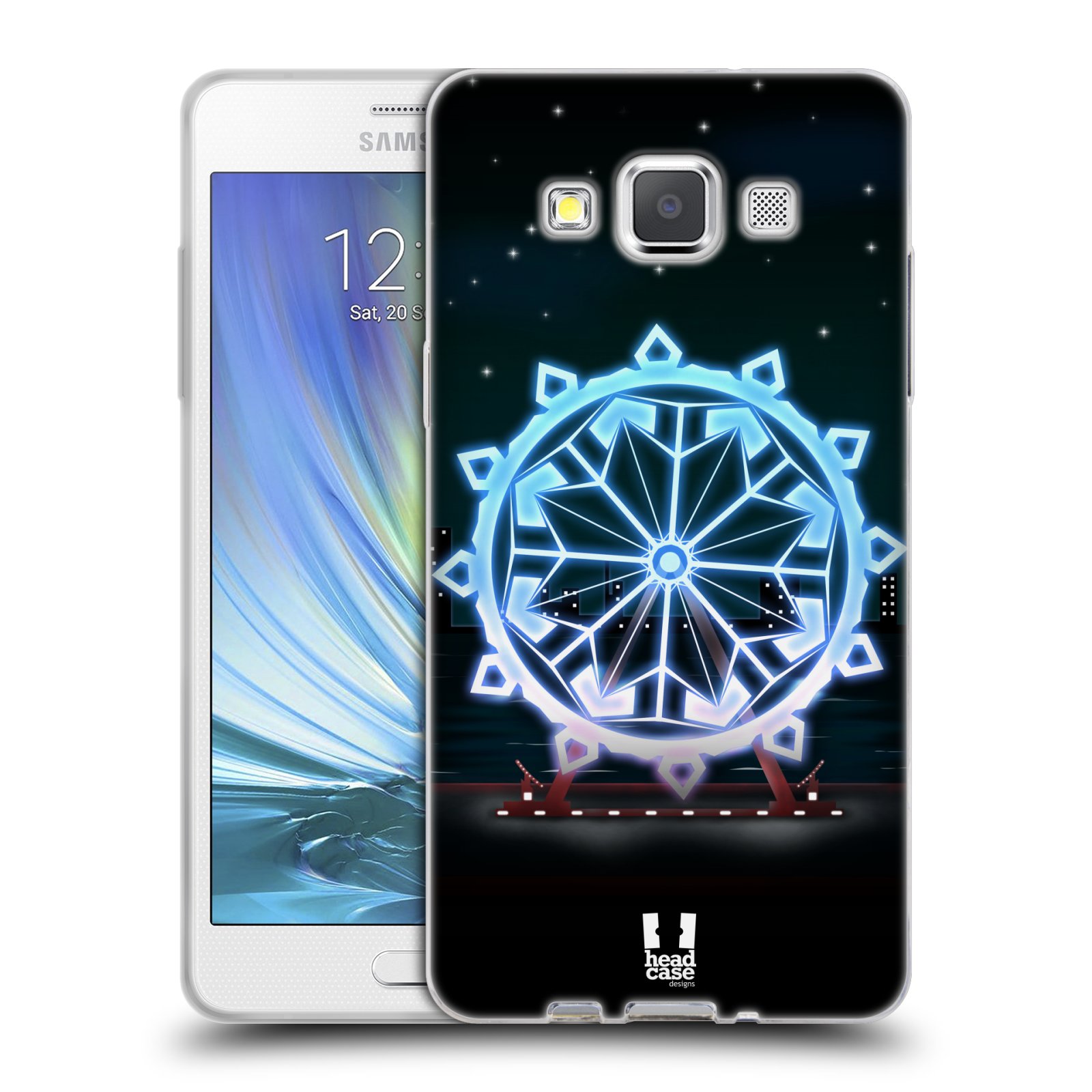 HEAD CASE silikonový obal na mobil Samsung Galaxy A5 vzor Sněžné vločky modrá kolo