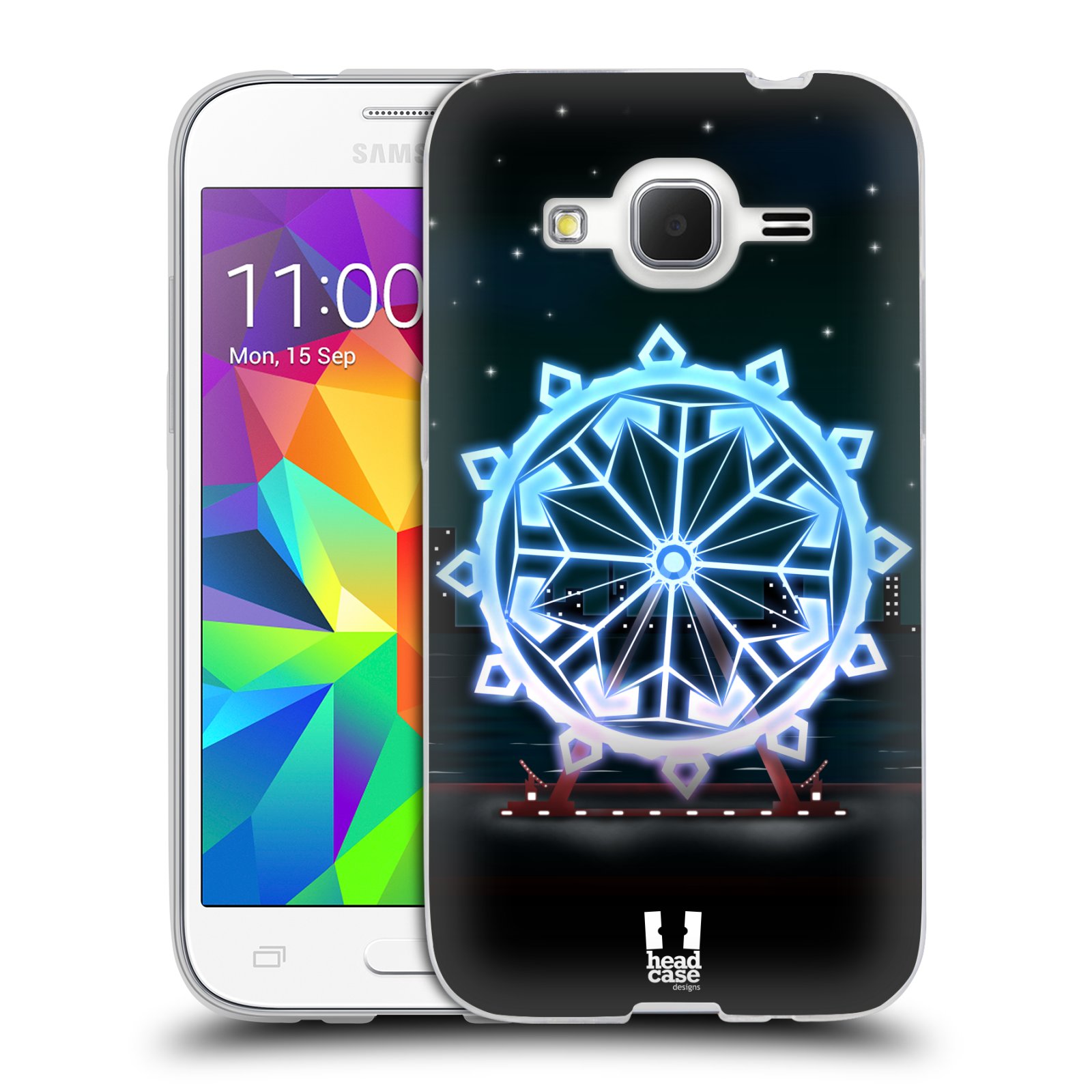 HEAD CASE silikonový obal na mobil Samsung Galaxy Core Prime (G360) vzor Sněžné vločky modrá kolo