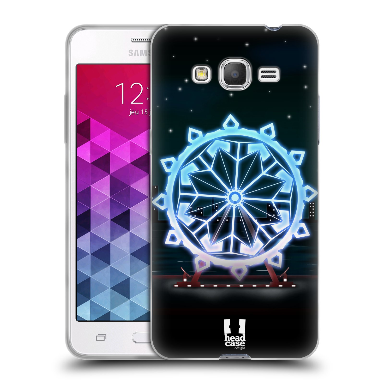HEAD CASE silikonový obal na mobil Samsung Galaxy GRAND PRIME vzor Sněžné vločky modrá kolo