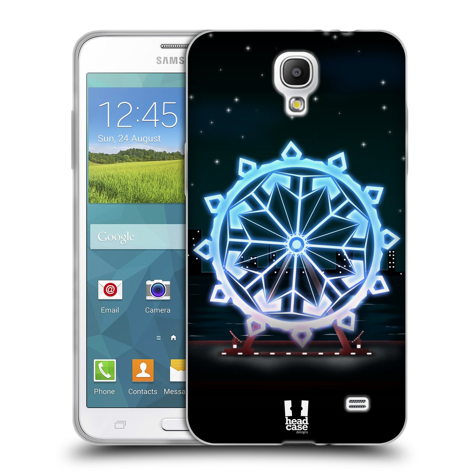 HEAD CASE silikonový obal na mobil Samsung Galaxy Mega 2 vzor Sněžné vločky modrá kolo