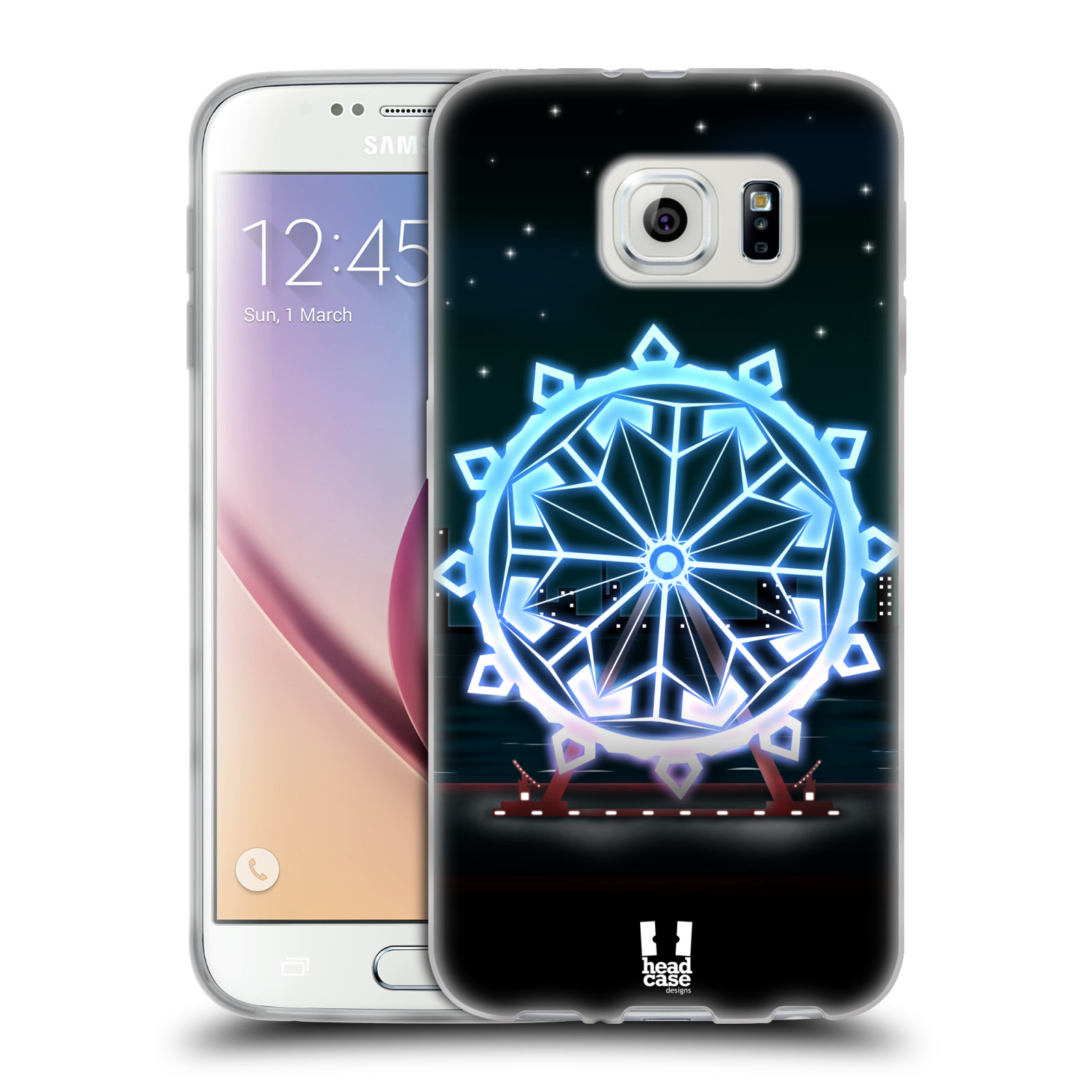 HEAD CASE silikonový obal na mobil Samsung Galaxy S6 vzor Sněžné vločky modrá kolo