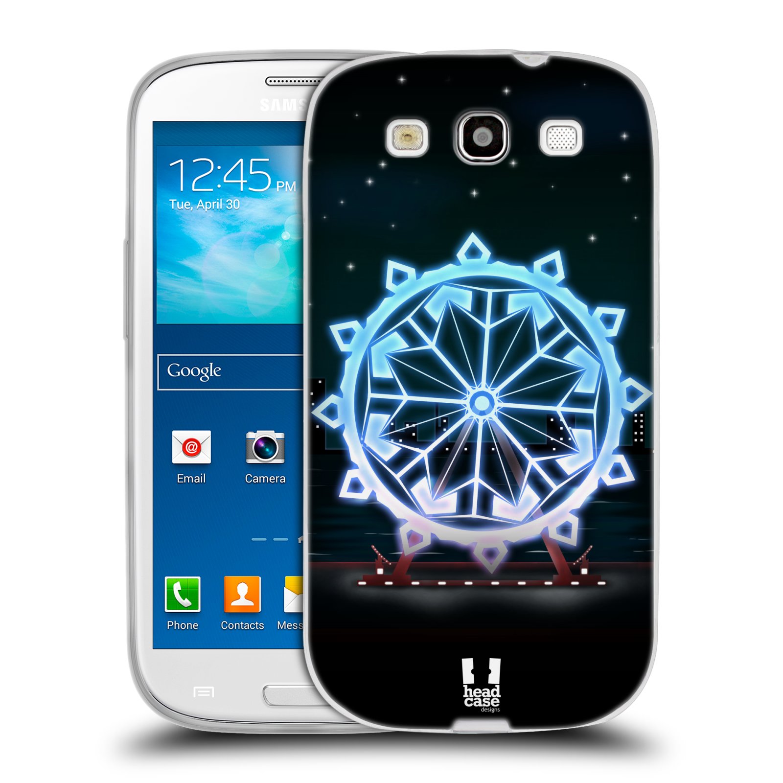 HEAD CASE silikonový obal na mobil Samsung Galaxy S3 i9300 vzor Sněžné vločky modrá kolo