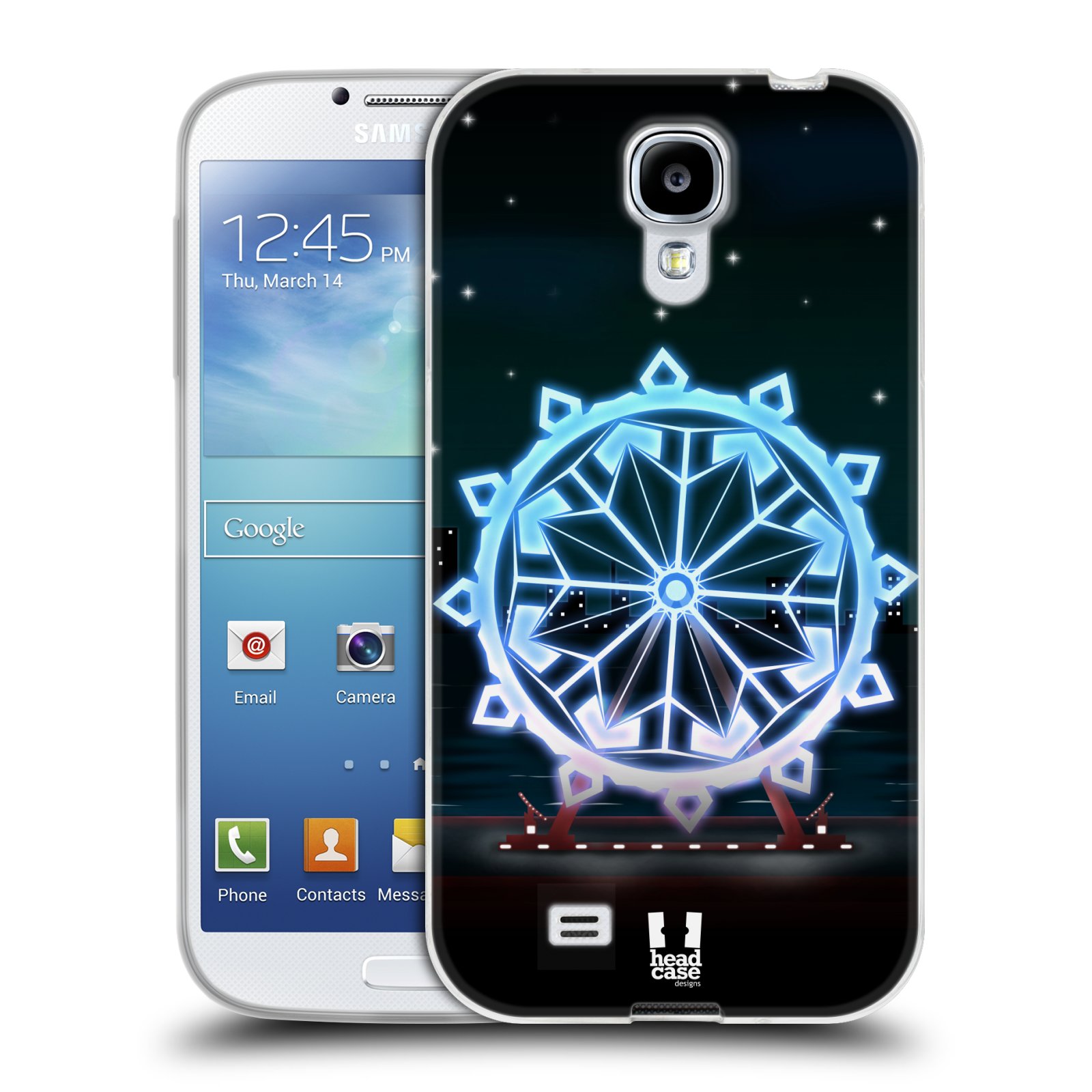 HEAD CASE silikonový obal na mobil Samsung Galaxy S4 i9500 vzor Sněžné vločky modrá kolo