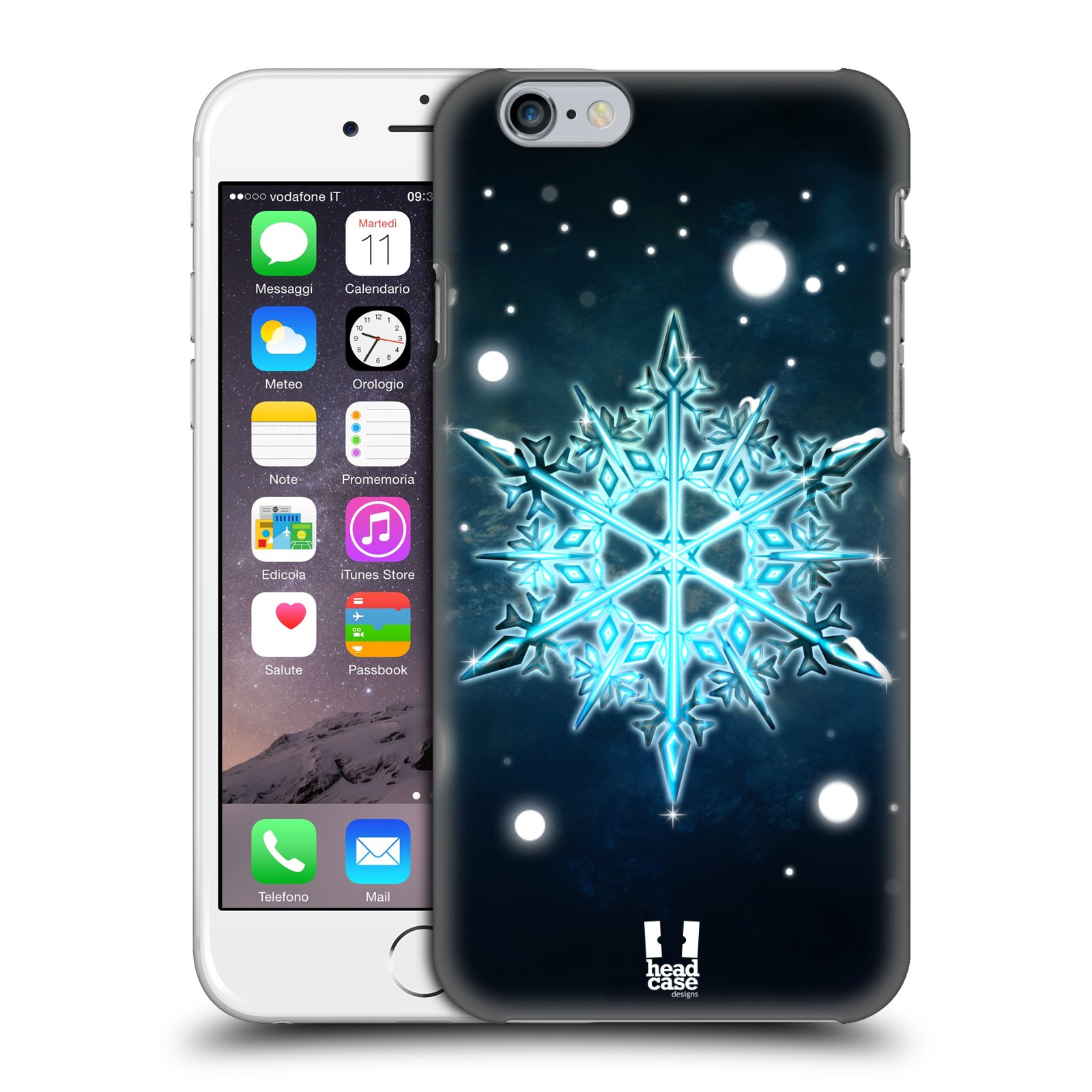 Plastové pouzdro pro mobil Apple Iphone 6/6S vzor Sněžné vločky modrá tyrkys