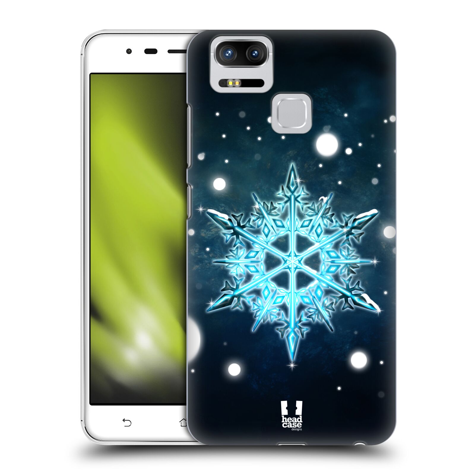 HEAD CASE plastový obal na mobil Asus Zenfone 3 Zoom ZE553KL vzor Sněžné vločky modrá tyrkys