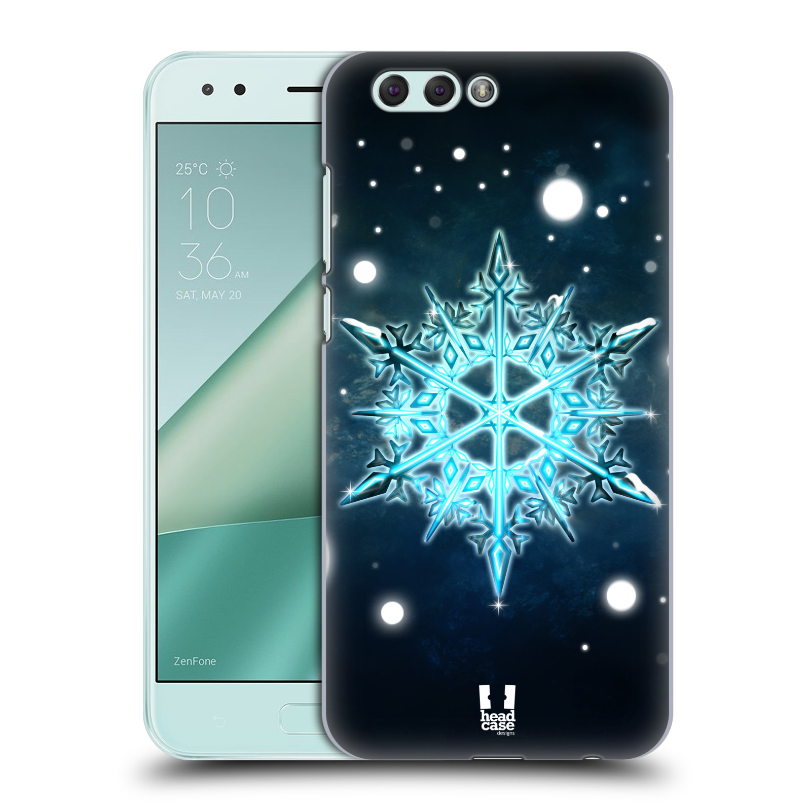 HEAD CASE plastový obal na mobil Asus Zenfone 4 ZE554KL vzor Sněžné vločky modrá tyrkys