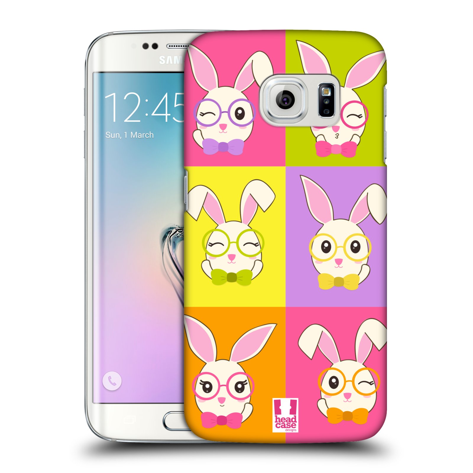 HEAD CASE plastový obal na mobil SAMSUNG Galaxy S6 EDGE (G9250, G925, G925F) vzor Barevní zajíčci PORTRÉT