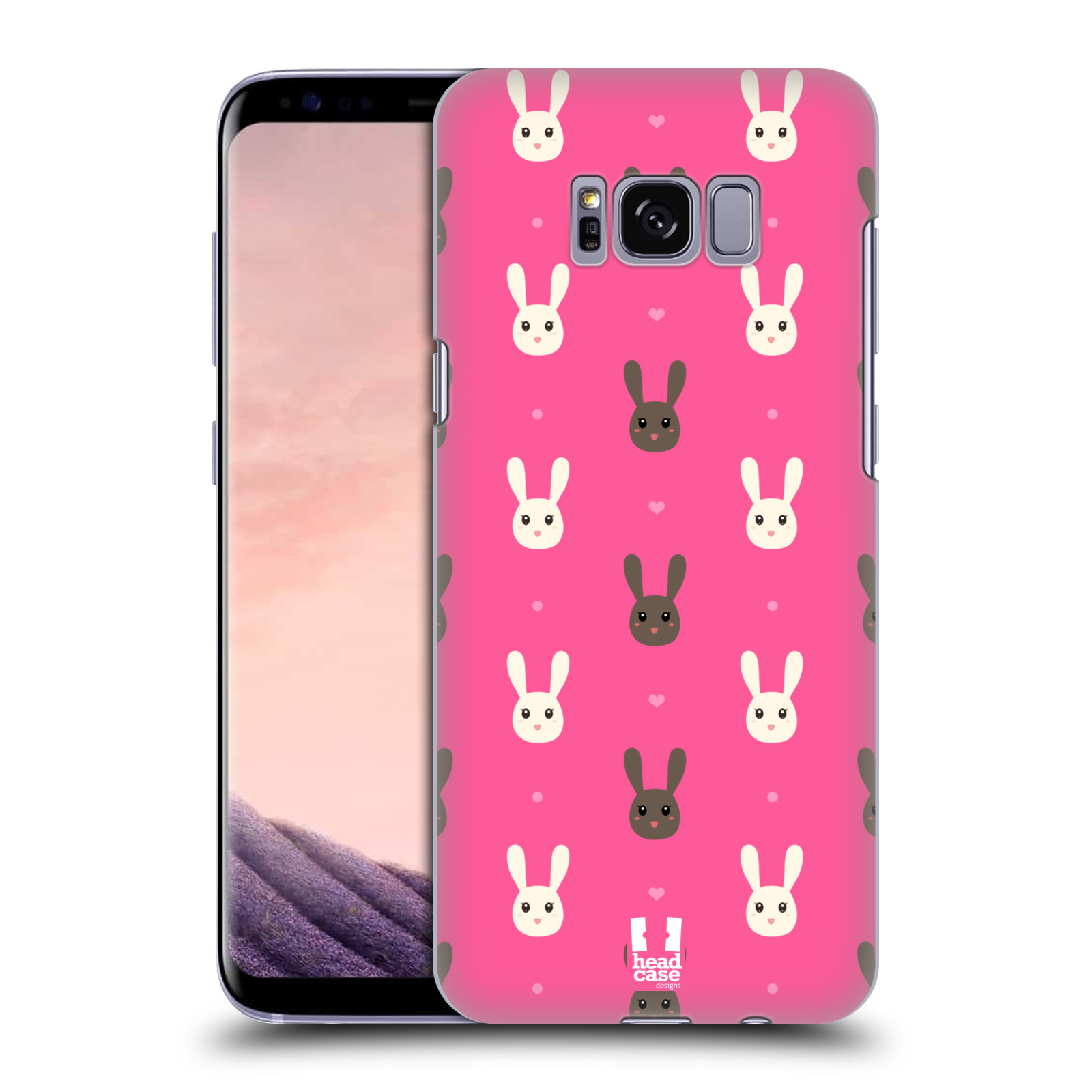HEAD CASE plastový obal na mobil Samsung Galaxy S8 vzor Barevní zajíčci RŮŽOVÁ hnědý a bílý králíček