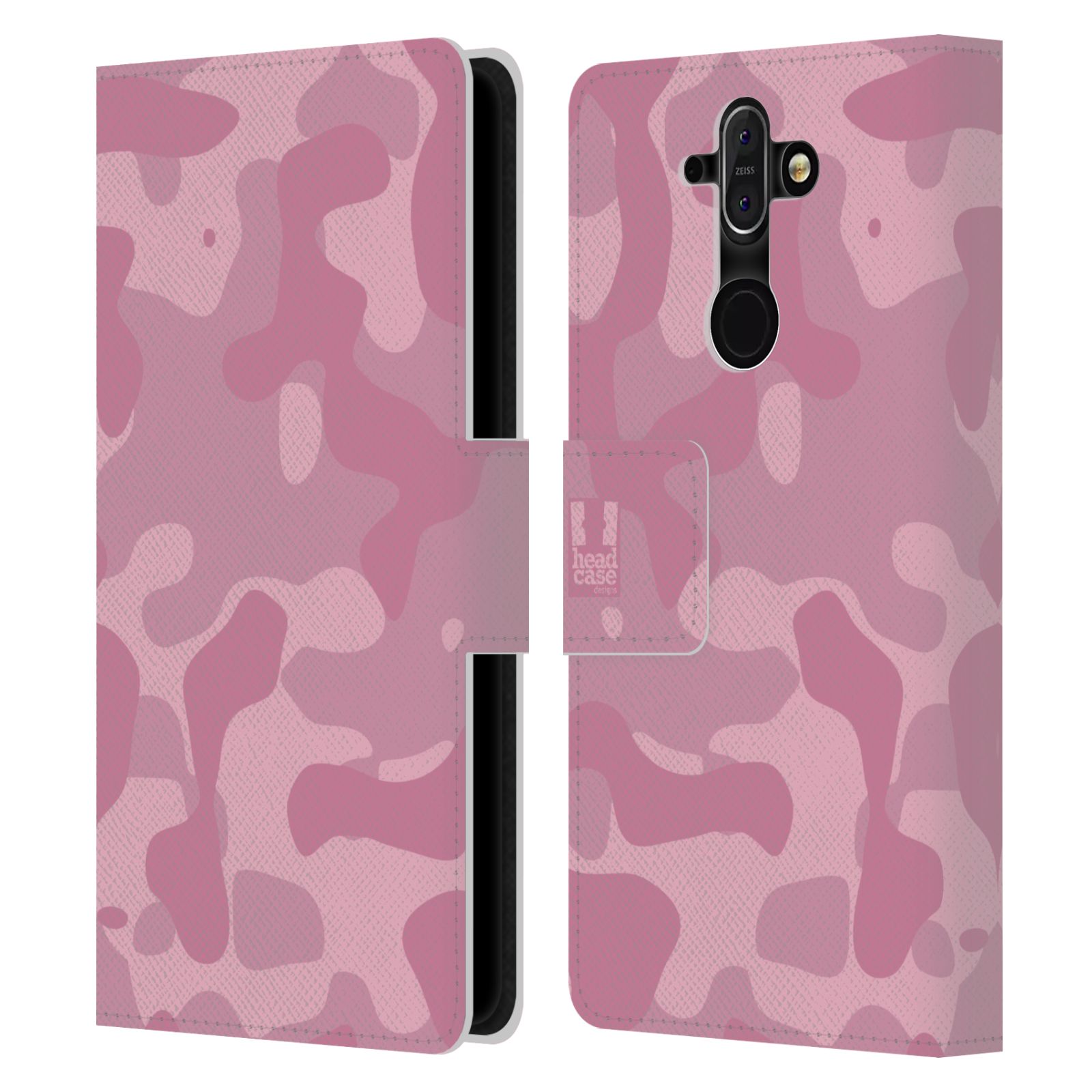 HEAD CASE Flipové pouzdro pro mobil Nokia 8 SIROCCO lehká barevná kamufláž růžová