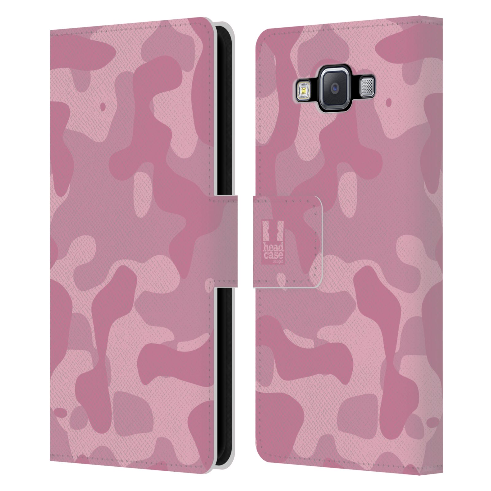 HEAD CASE Flipové pouzdro pro mobil Samsung Galaxy A5 lehká barevná kamufláž růžová
