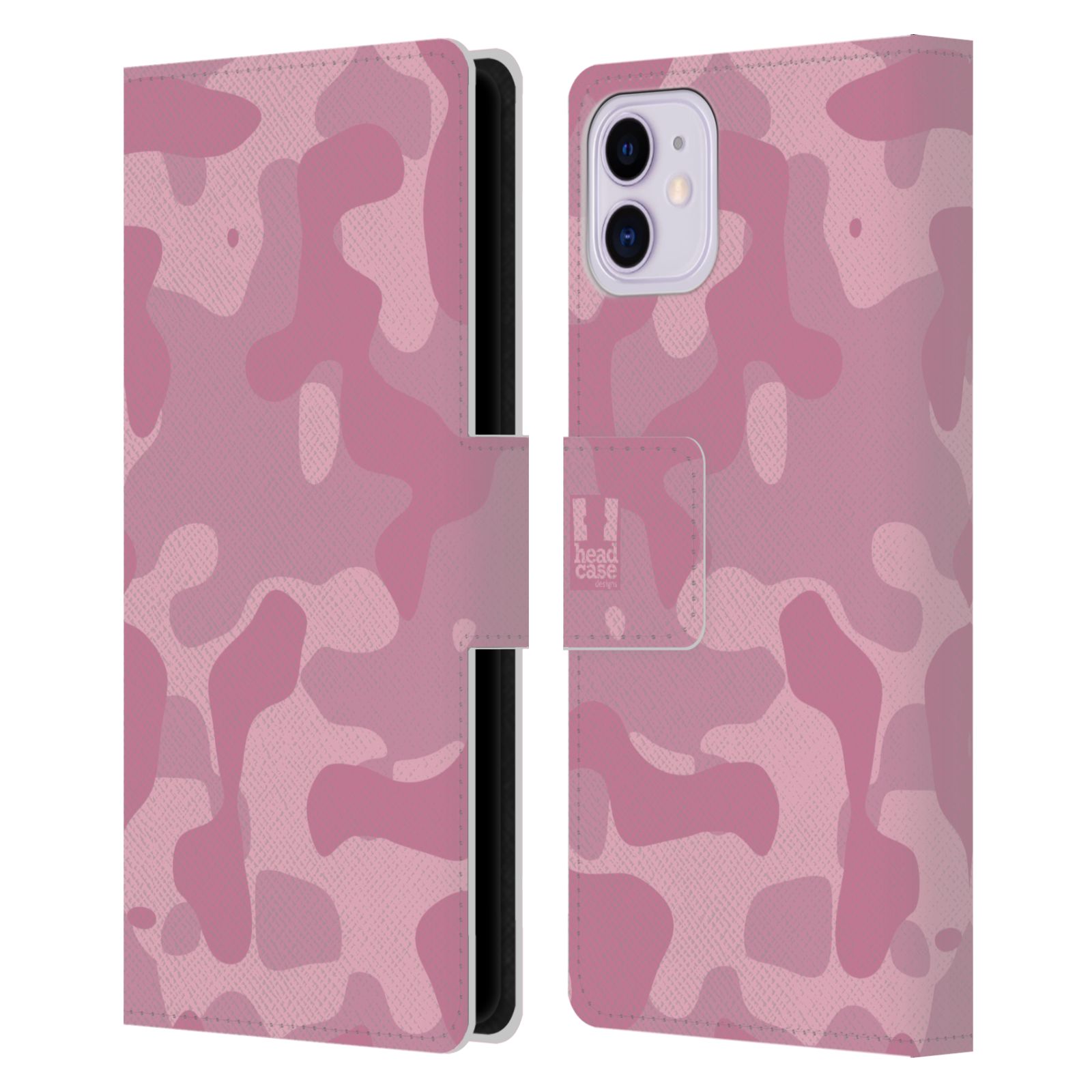 Pouzdro na mobil Apple Iphone 11 lehká barevná kamufláž růžová
