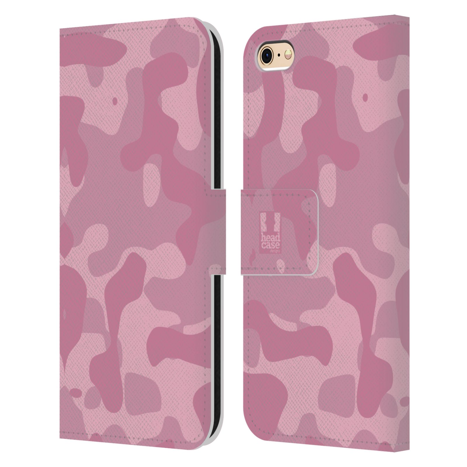 HEAD CASE Flipové pouzdro pro mobil Apple Iphone 6/6s lehká barevná kamufláž růžová