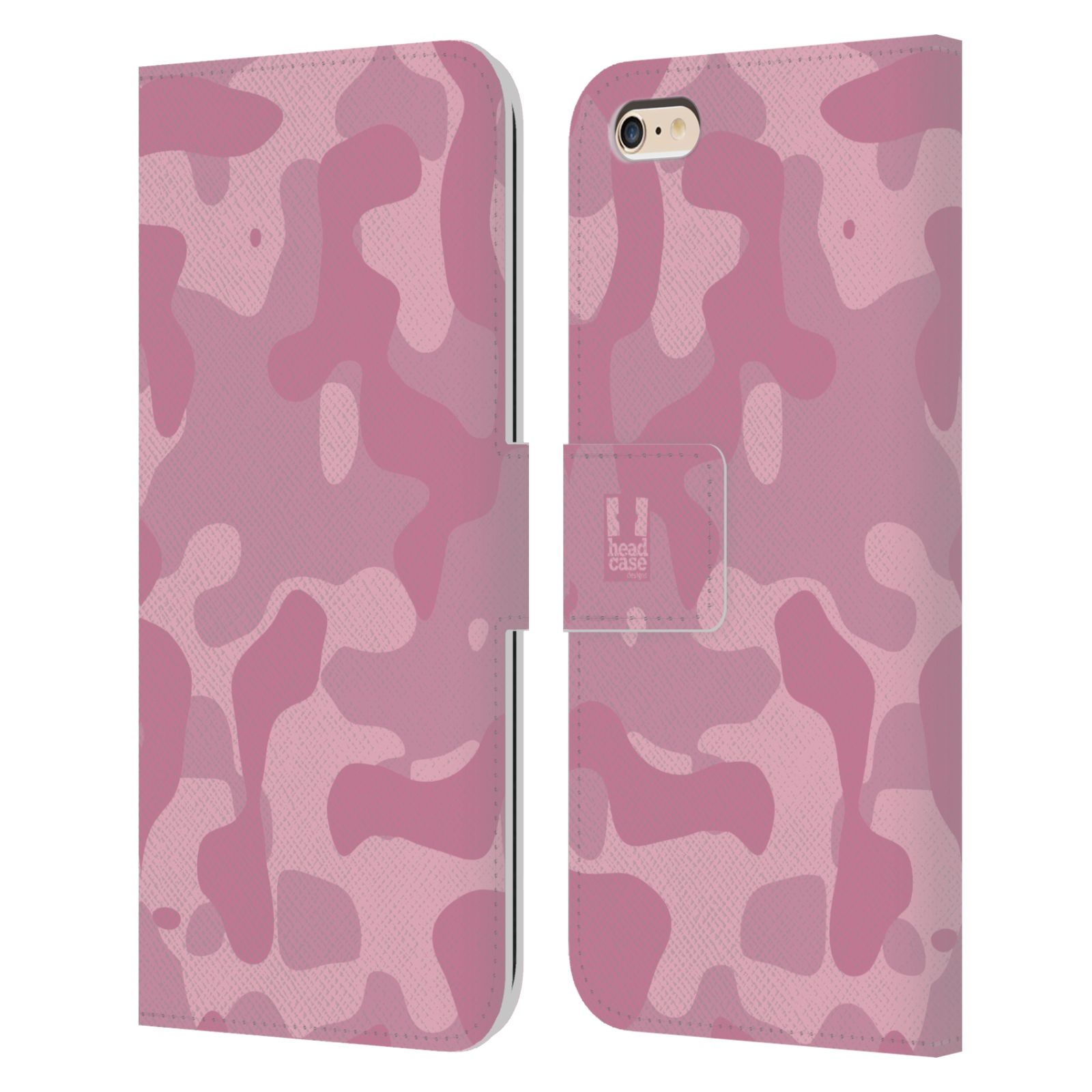 HEAD CASE Flipové pouzdro pro mobil Apple Iphone 6 PLUS / 6S PLUS lehká barevná kamufláž růžová