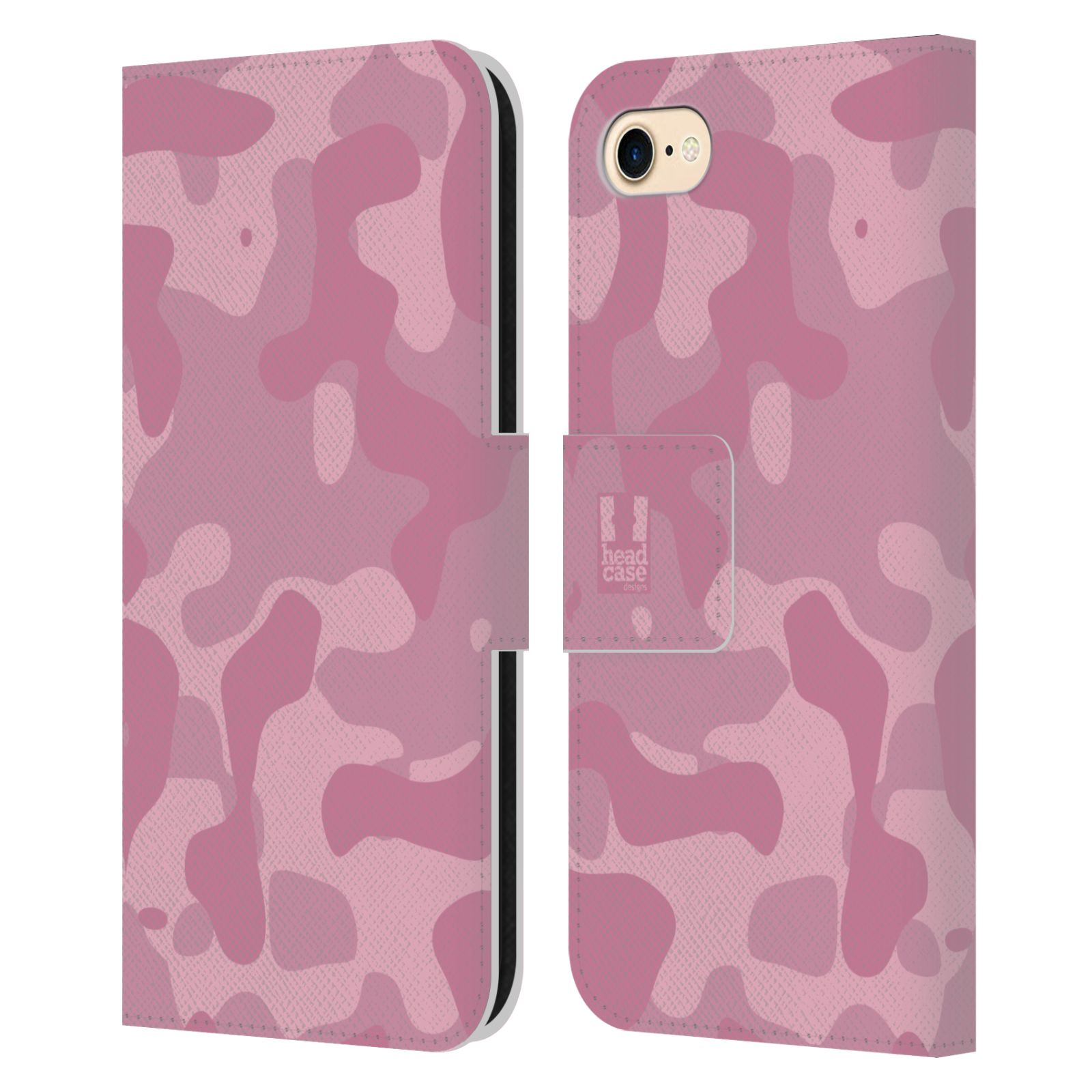 HEAD CASE Flipové pouzdro pro mobil Apple Iphone 7/8/SE 2020 lehká barevná kamufláž růžová