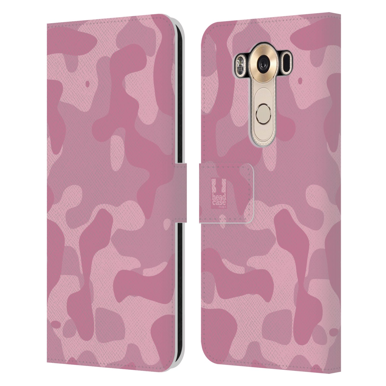 HEAD CASE Flipové pouzdro pro mobil LG V10 lehká barevná kamufláž růžová