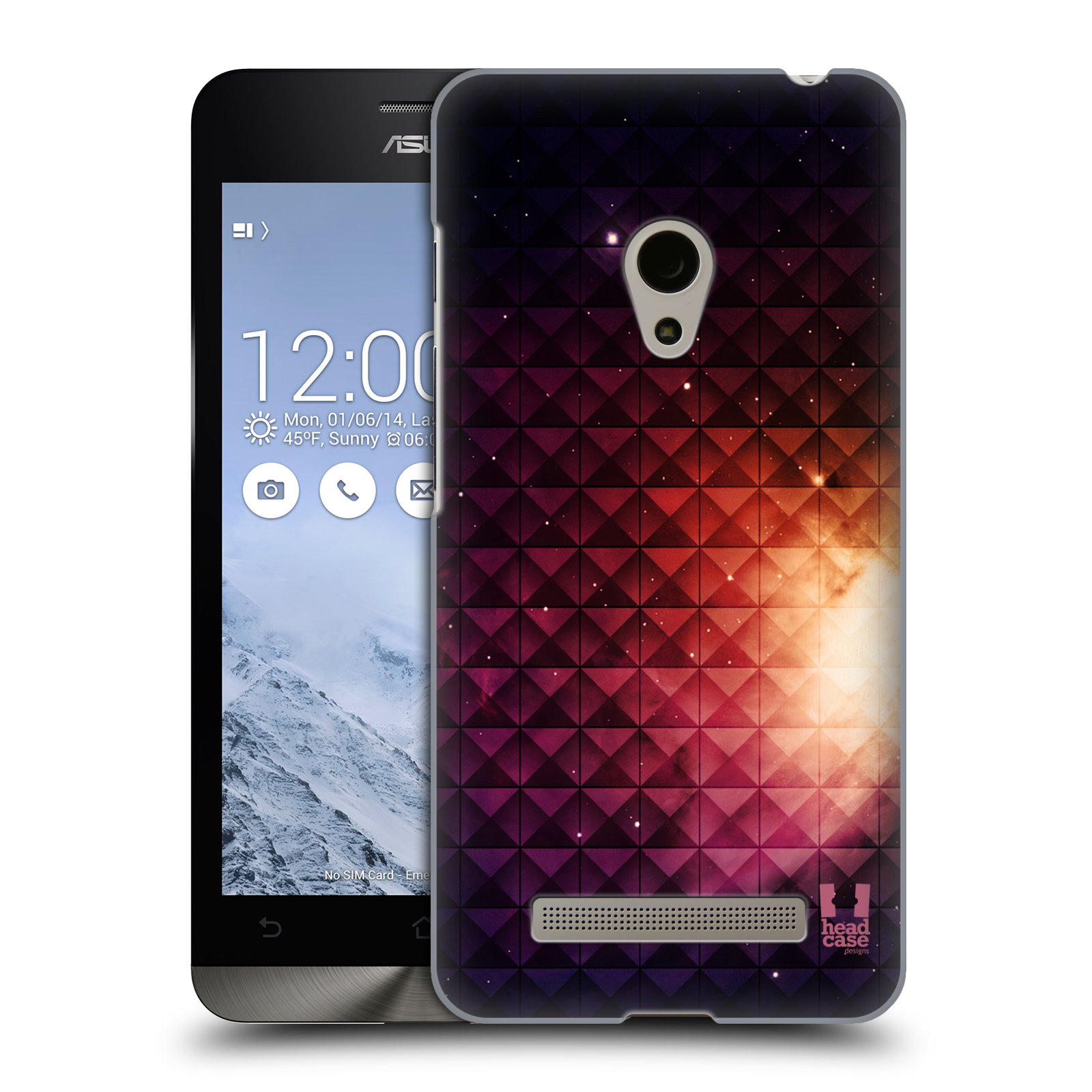 HEAD CASE plastový obal na mobil Asus Zenfone 5 vzor Hvězdná obloha hvězdy a slunce ŽLUTÁ ZÁŘE