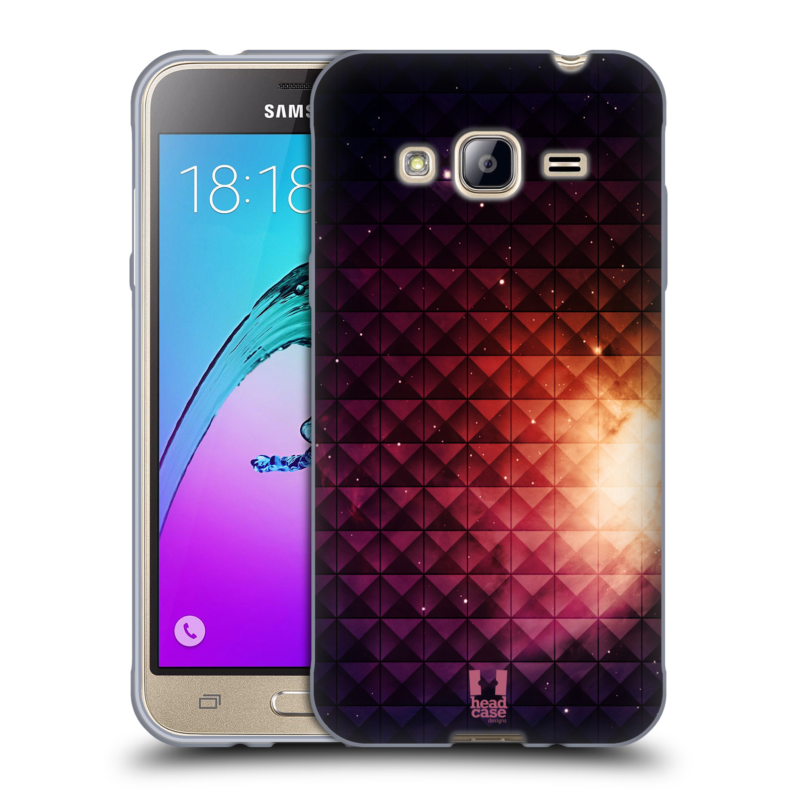 HEAD CASE silikonový obal na mobil Samsung Galaxy J3, J3 2016 vzor Hvězdná obloha hvězdy a slunce ŽLUTÁ ZÁŘE
