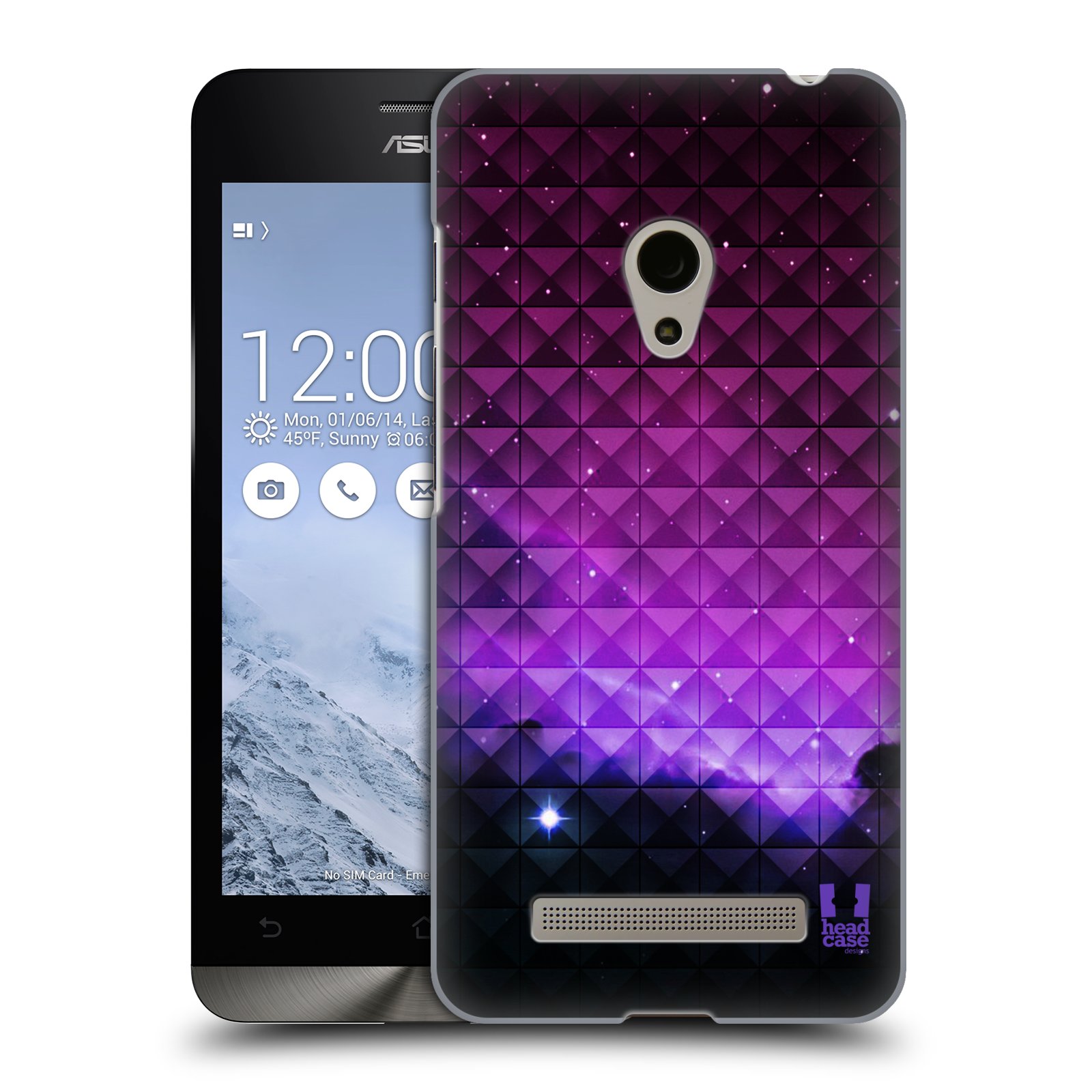 HEAD CASE plastový obal na mobil Asus Zenfone 5 vzor Hvězdná obloha hvězdy a slunce FIALOVÁ