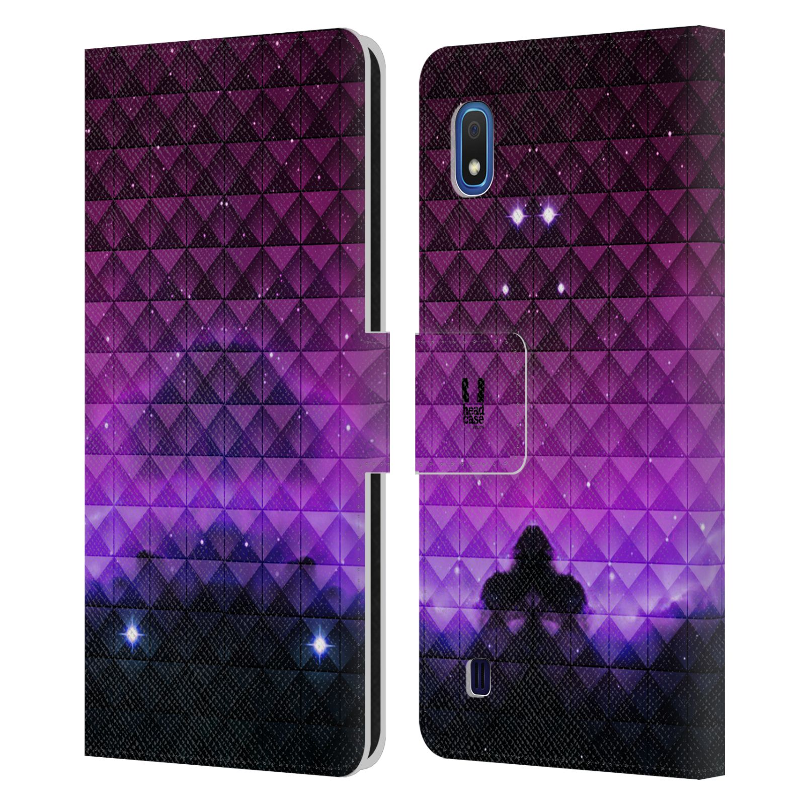 Pouzdro na mobil Samsung Galaxy A10 barevná vesmírná mlhovina fialová a černá