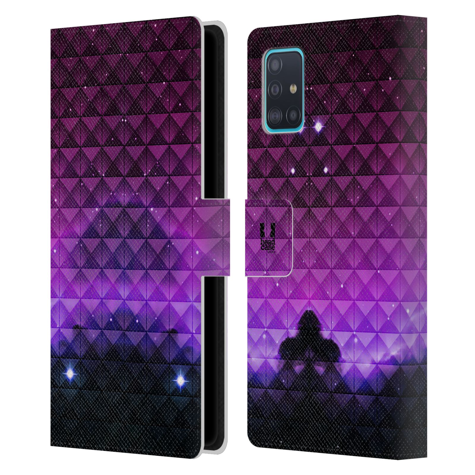 Pouzdro na mobil Samsung Galaxy A51 (A515F) barevná vesmírná mlhovina fialová a černá