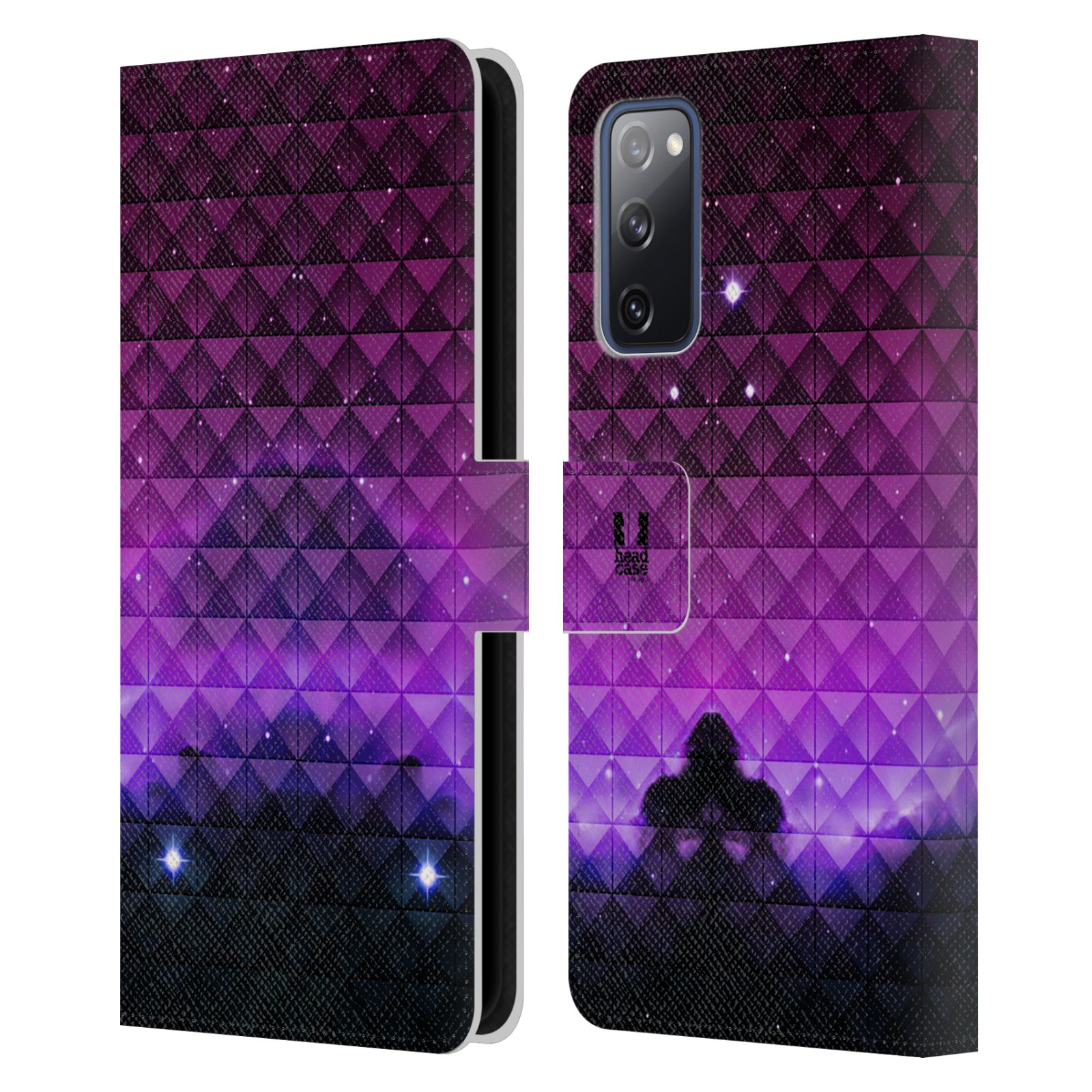 Pouzdro HEAD CASE na mobil Samsung Galaxy S20 FE / S20 FE 5G barevná vesmírná mlhovina fialová a černá
