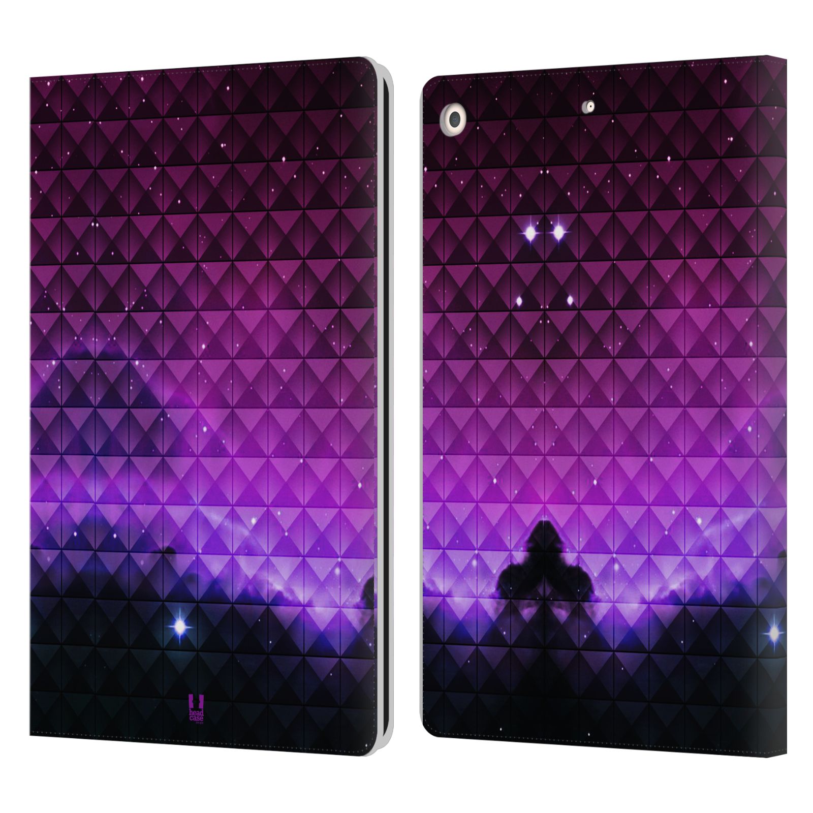 Pouzdro pro tablet Apple Ipad 10.2 - HEAD CASE - barevná vesmírná mlhovina fialová a černá