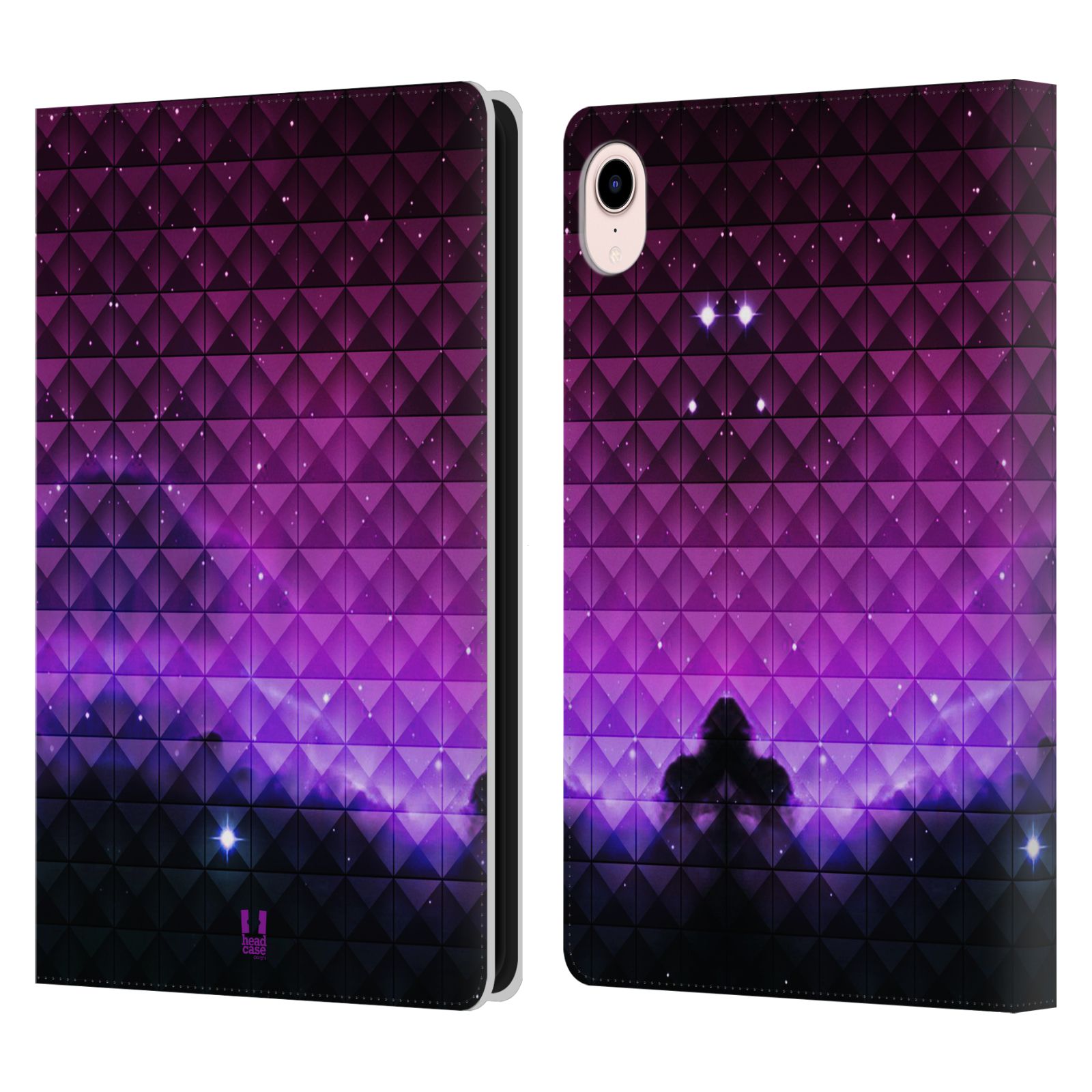 Pouzdro pro tablet Apple Ipad MINI (2021) - HEAD CASE - barevná vesmírná mlhovina fialová a černá