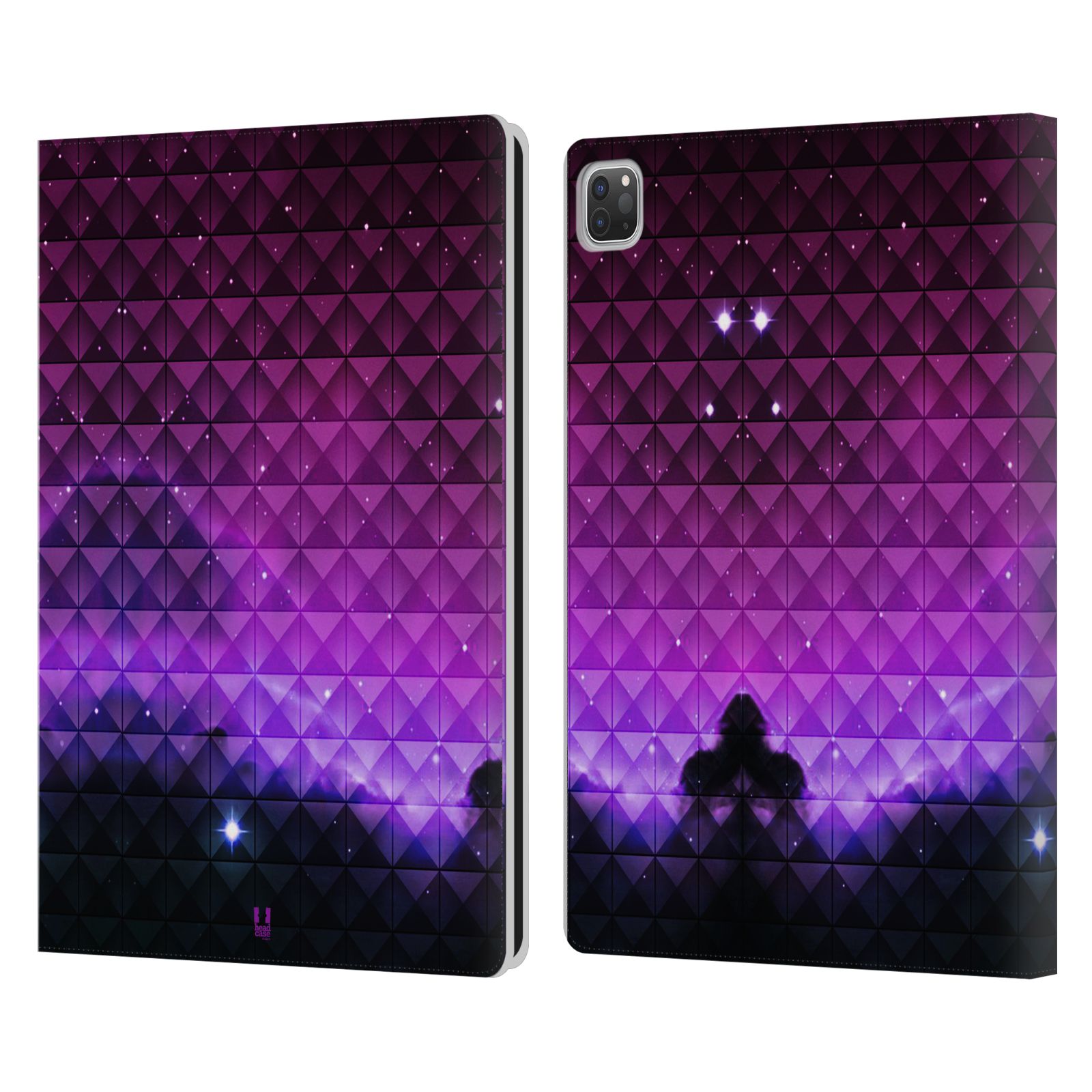 Pouzdro pro tablet Apple Ipad Pro 12.9 - HEAD CASE - barevná vesmírná mlhovina fialová a černá