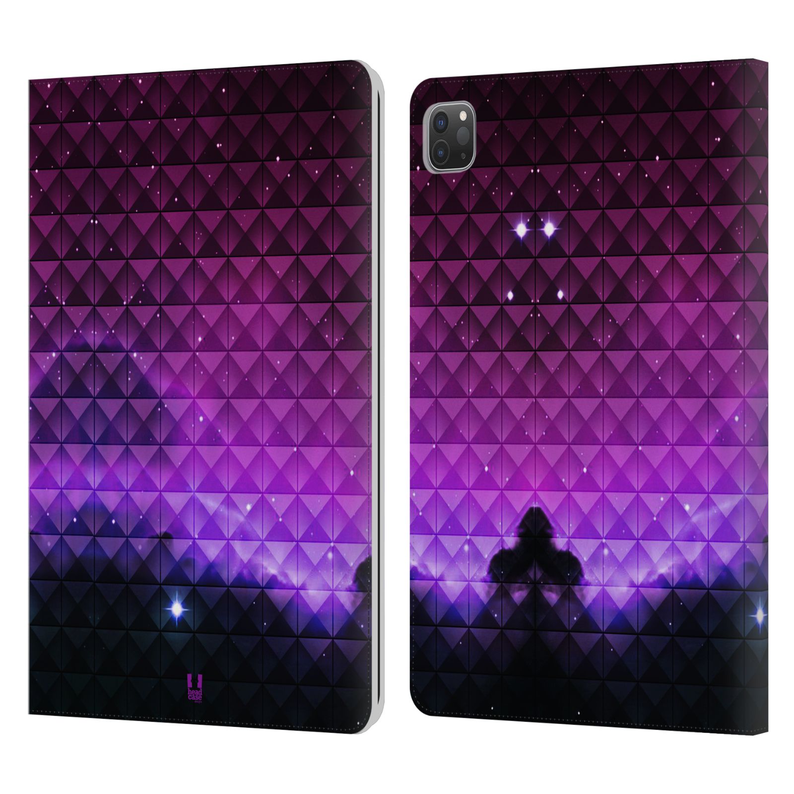Pouzdro pro tablet Apple Ipad Pro 11 - HEAD CASE - barevná vesmírná mlhovina fialová a černá