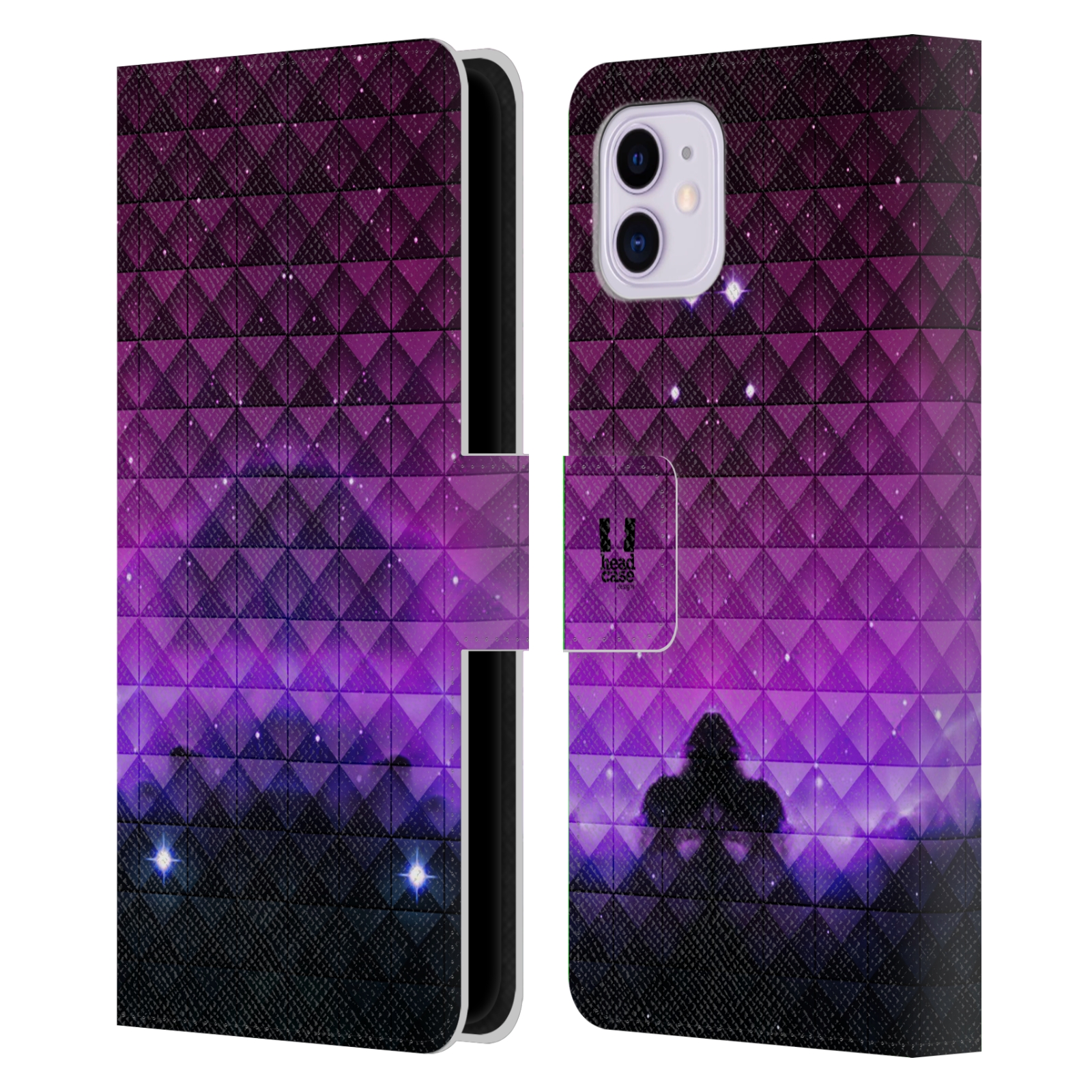 Pouzdro na mobil Apple Iphone 11 barevná vesmírná mlhovina fialová a černá