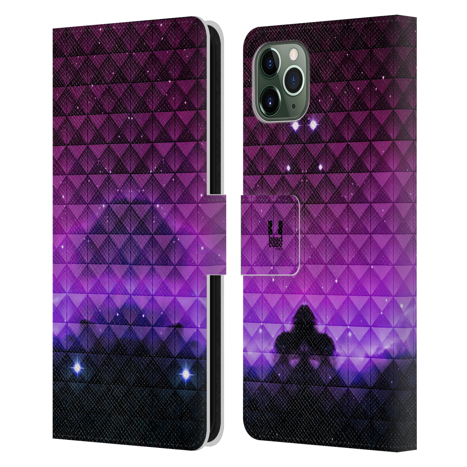 Pouzdro na mobil Apple Iphone 11 PRO MAX barevná vesmírná mlhovina fialová a černá