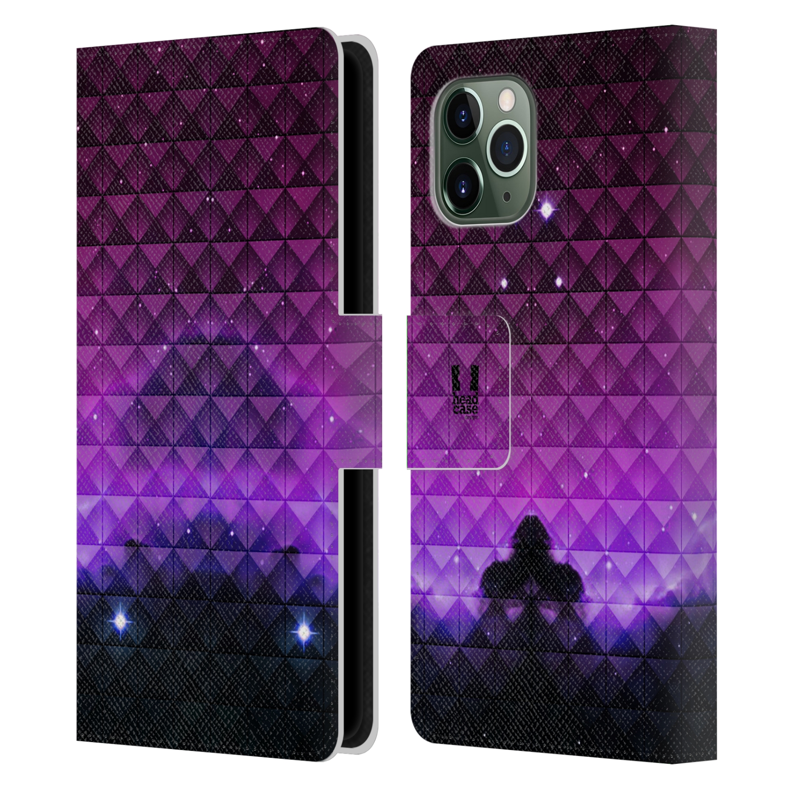 Pouzdro na mobil Apple Iphone 11 PRO barevná vesmírná mlhovina fialová a černá