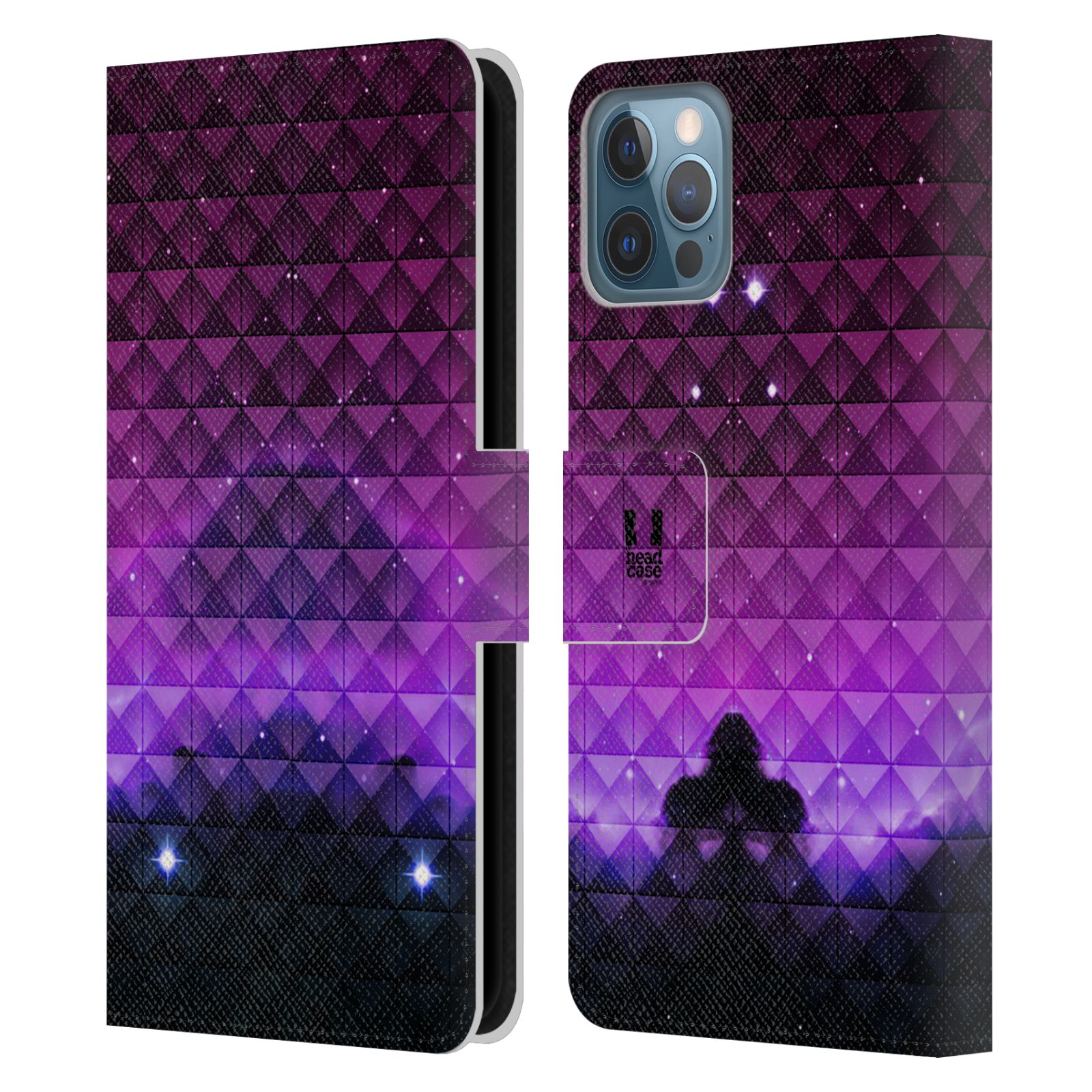 Pouzdro pro mobil Apple Iphone 12 / 12 Pro - Vesmírná mlhovina fialová scenérie