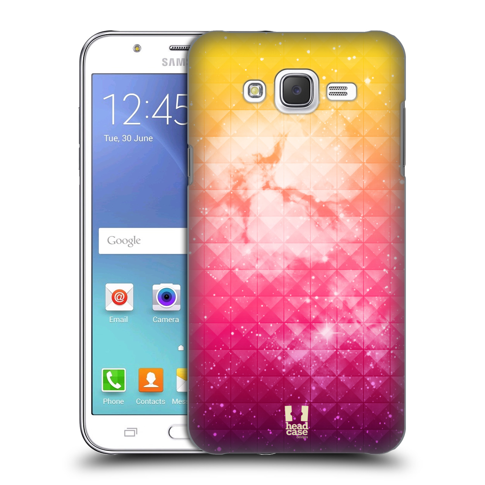 HEAD CASE plastový obal na mobil SAMSUNG Galaxy J5, J500 vzor Hvězdná obloha hvězdy a slunce ŽLUTÁ A RŮŽOVÁ