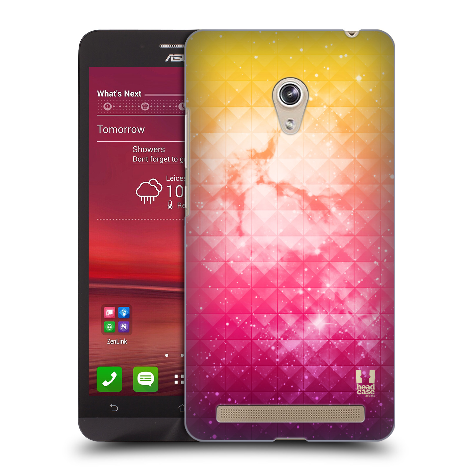 HEAD CASE plastový obal na mobil Asus Zenfone 6 vzor Hvězdná obloha hvězdy a slunce ŽLUTÁ A RŮŽOVÁ