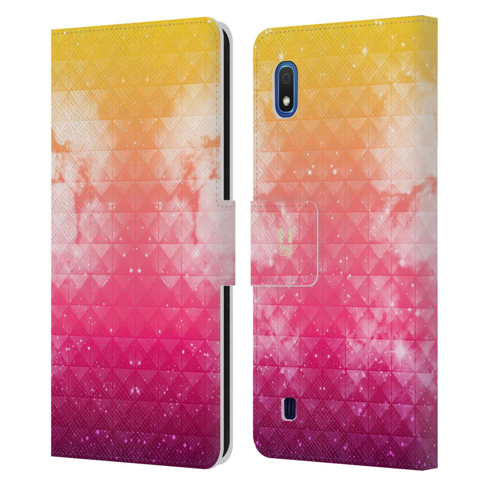 Pouzdro na mobil Samsung Galaxy A10 barevná vesmírná mlhovina oranžová a růžová