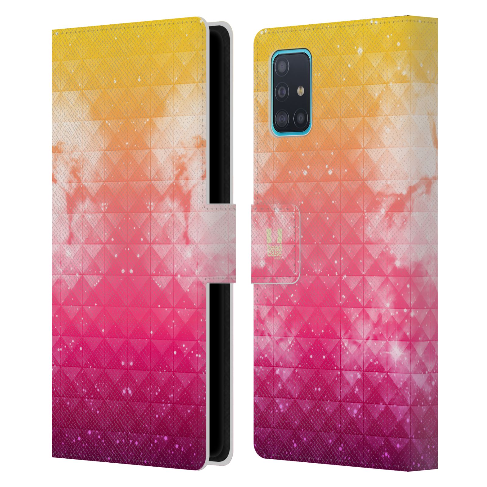 Pouzdro na mobil Samsung Galaxy A51 (A515F) barevná vesmírná mlhovina oranžová a růžová