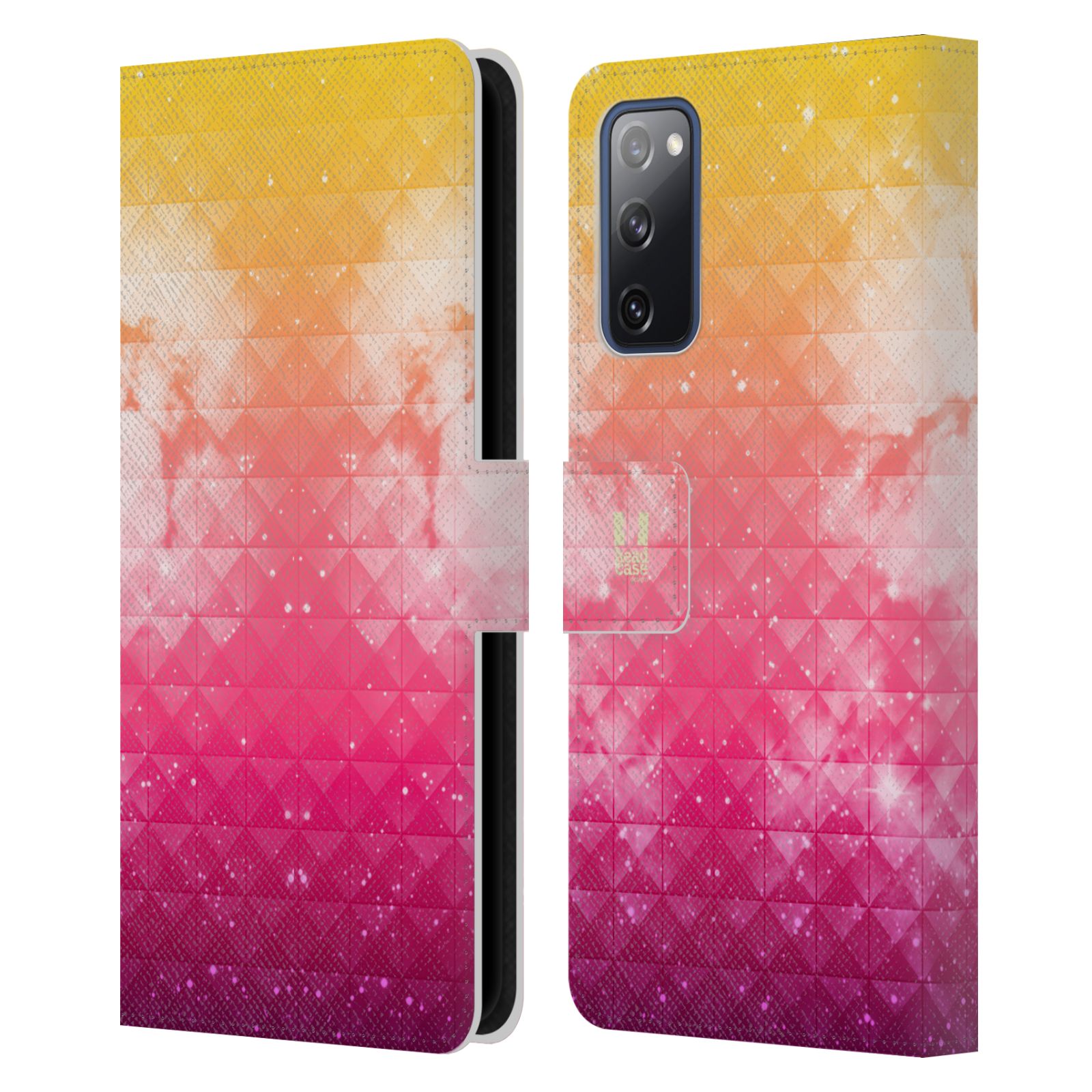 Pouzdro HEAD CASE na mobil Samsung Galaxy S20 FE / S20 FE 5G barevná vesmírná mlhovina oranžová a růžová