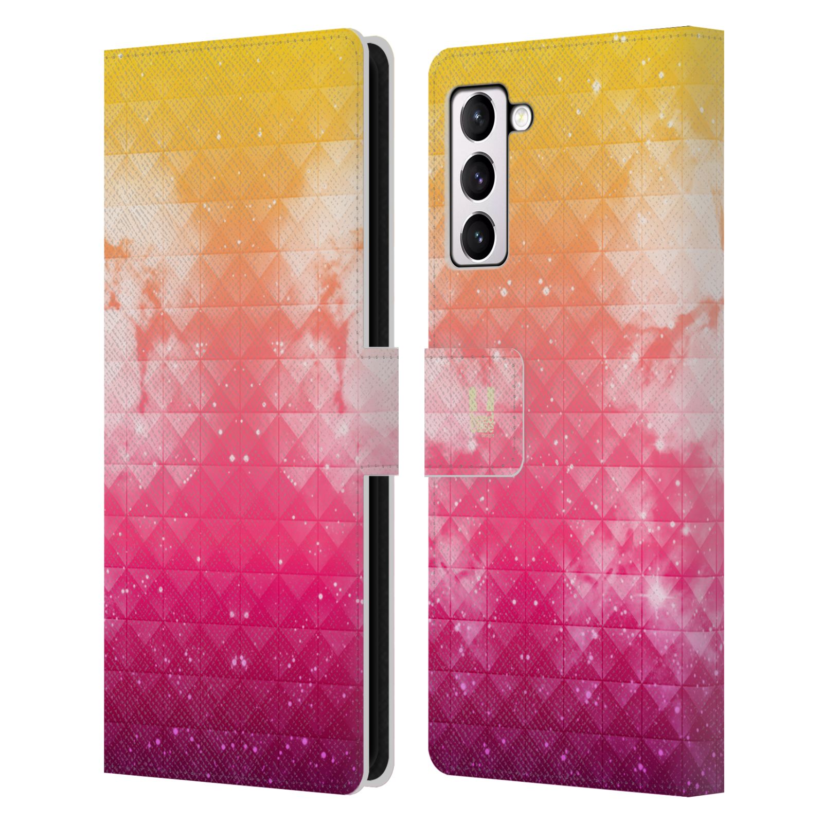 Pouzdro HEAD CASE na mobil Samsung Galaxy S21+ 5G / S21 PLUS 5G barevná vesmírná mlhovina oranžová a růžová