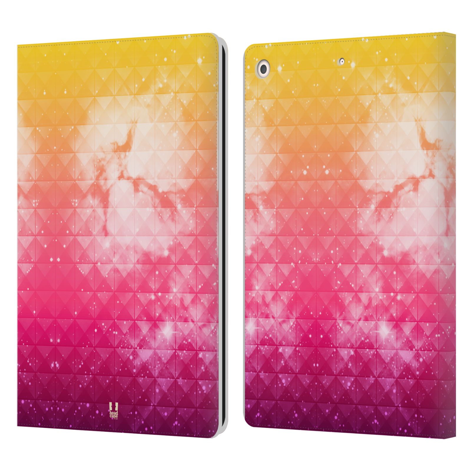 Pouzdro pro tablet Apple Ipad 10.2 - HEAD CASE - barevná vesmírná mlhovina oranžová a růžová