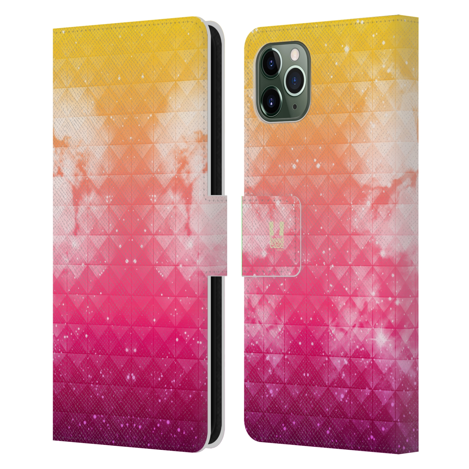 Pouzdro na mobil Apple Iphone 11 PRO MAX barevná vesmírná mlhovina oranžová a růžová