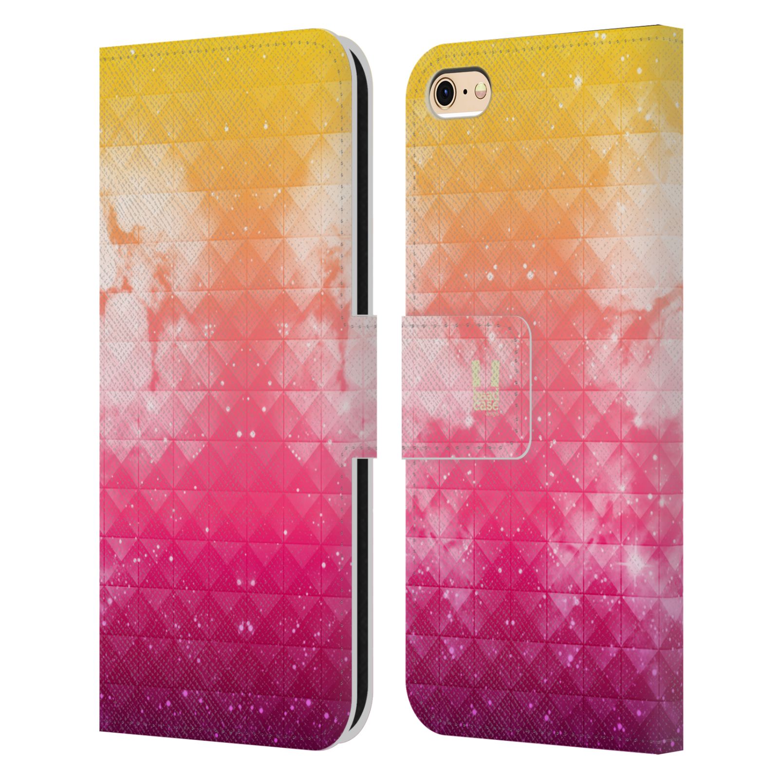 HEAD CASE Flipové pouzdro pro mobil Apple Iphone 6/6s barevná vesmírná mlhovina oranžová a růžová