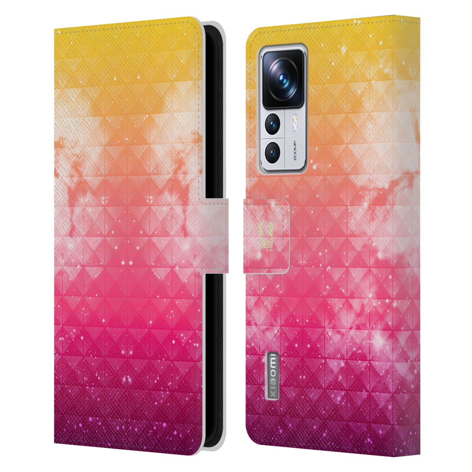 Pouzdro HEAD CASE na mobil Xiaomi 12T PRO barevná vesmírná mlhovina oranžová a růžová