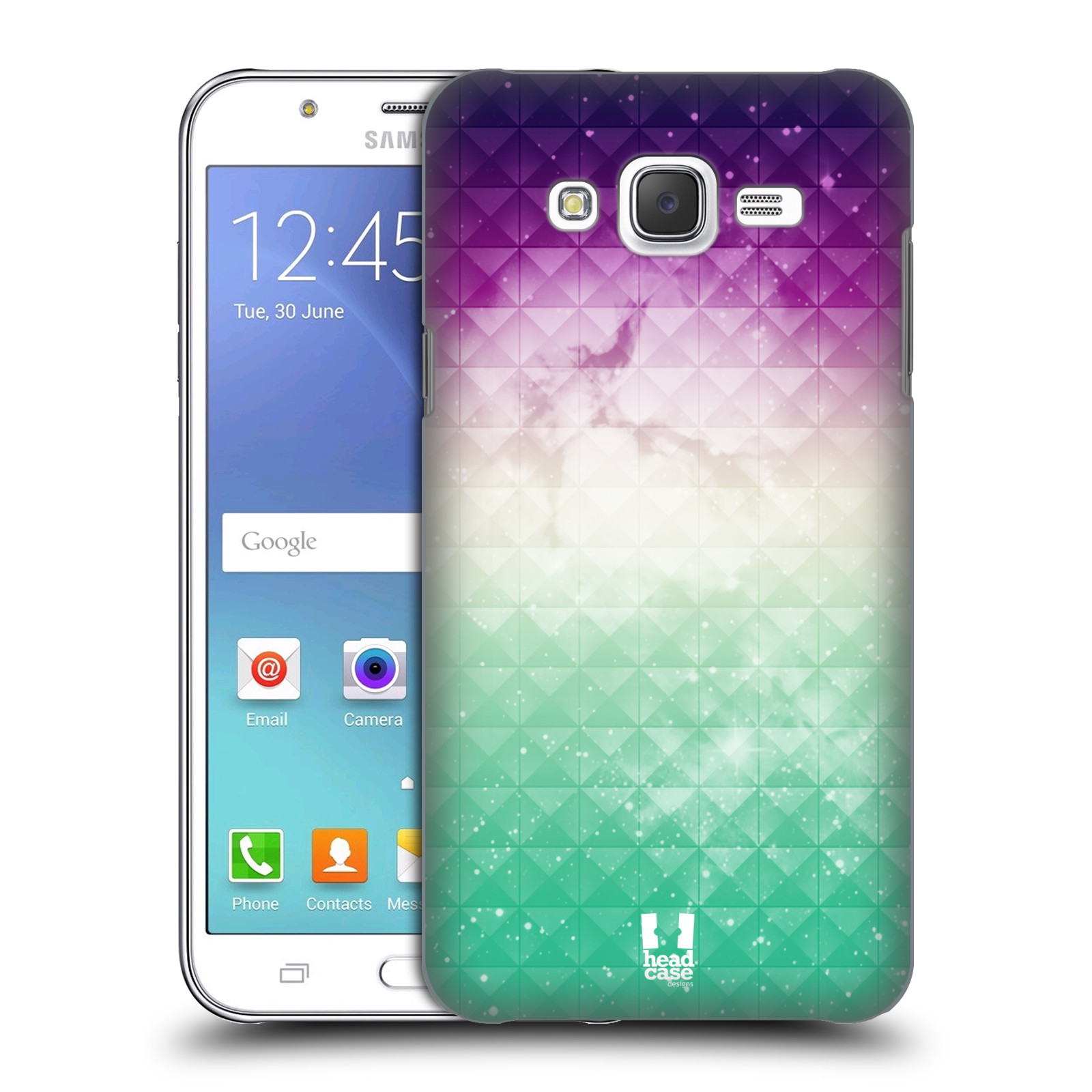 HEAD CASE plastový obal na mobil SAMSUNG Galaxy J5, J500 vzor Hvězdná obloha hvězdy a slunce FIALOVÁ A ZELENÁ