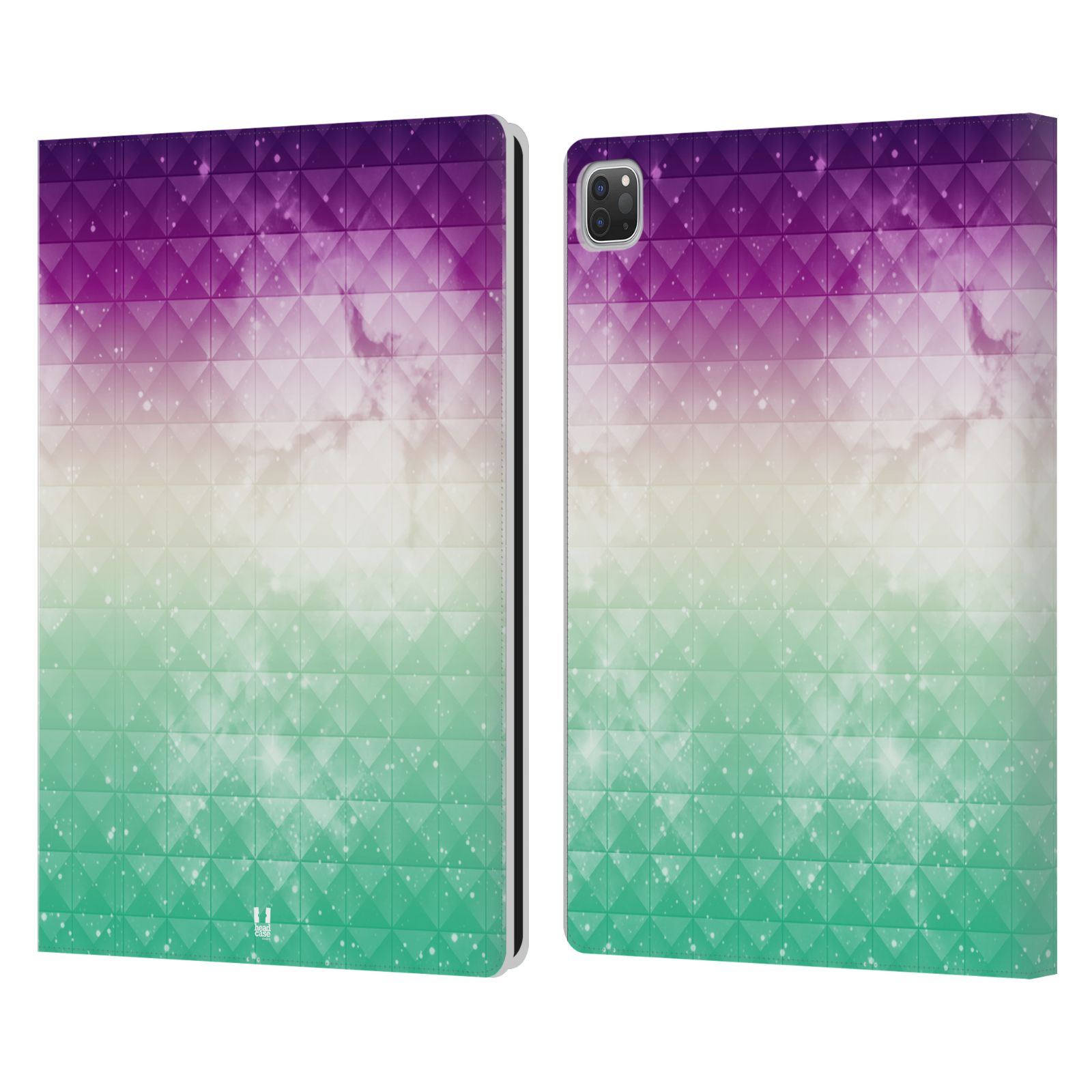 Pouzdro pro tablet Apple Ipad Pro 12.9 - HEAD CASE - barevná vesmírná mlhovina fialová a zelená