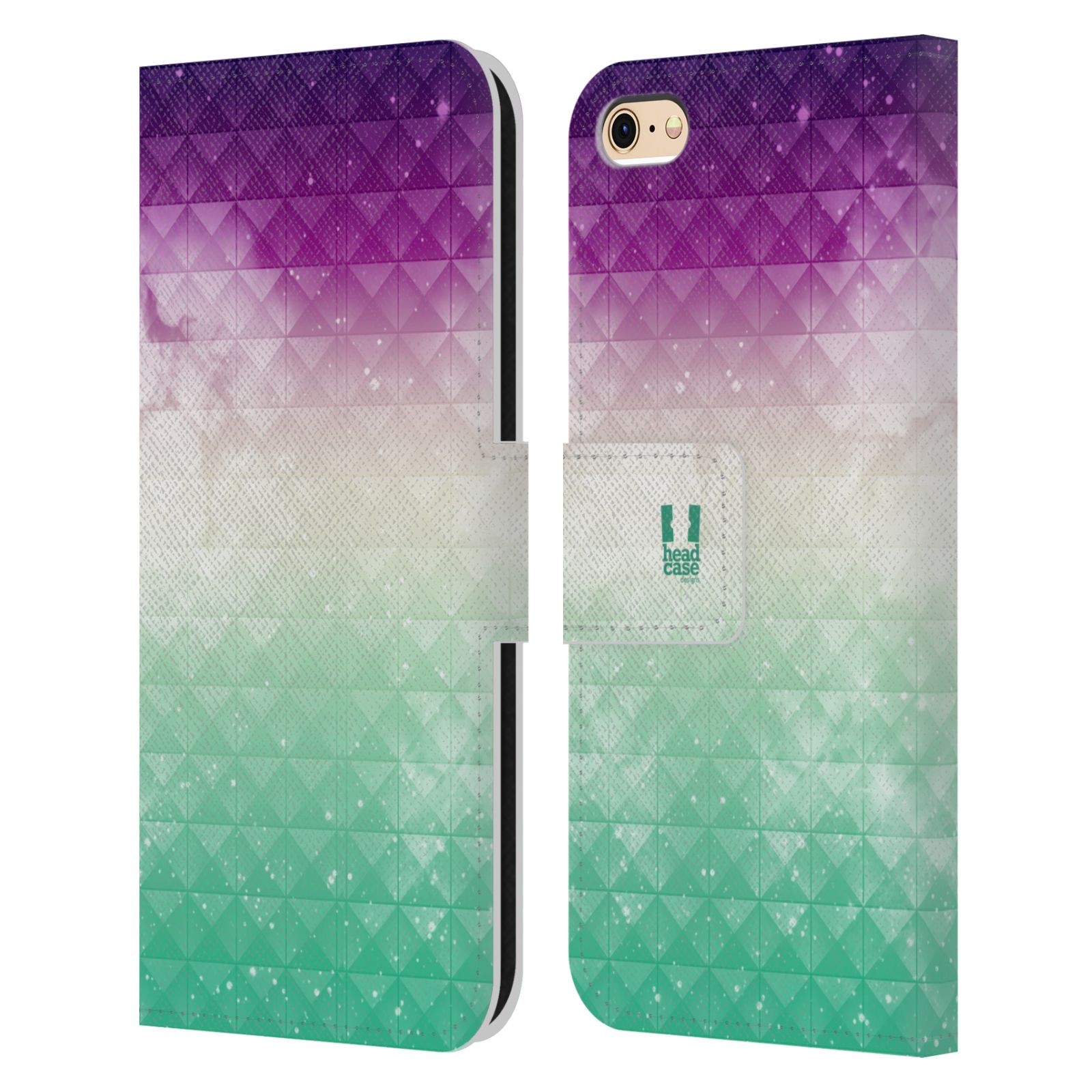 HEAD CASE Flipové pouzdro pro mobil Apple Iphone 6/6s barevná vesmírná mlhovina fialová a zelená