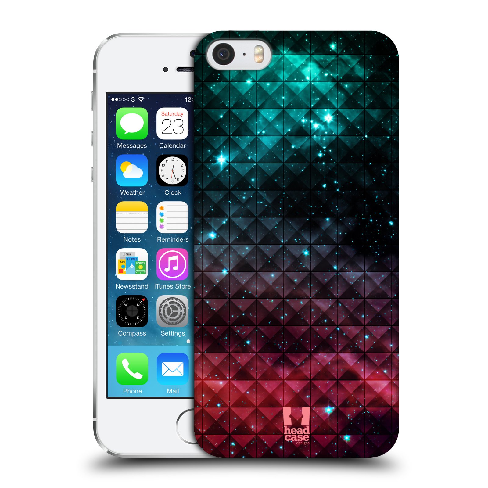 Plastové pouzdro pro mobil Apple Iphone 5 / 5S / SE vzor Hvězdná obloha hvězdy a slunce RUDÁ A MODRÁ