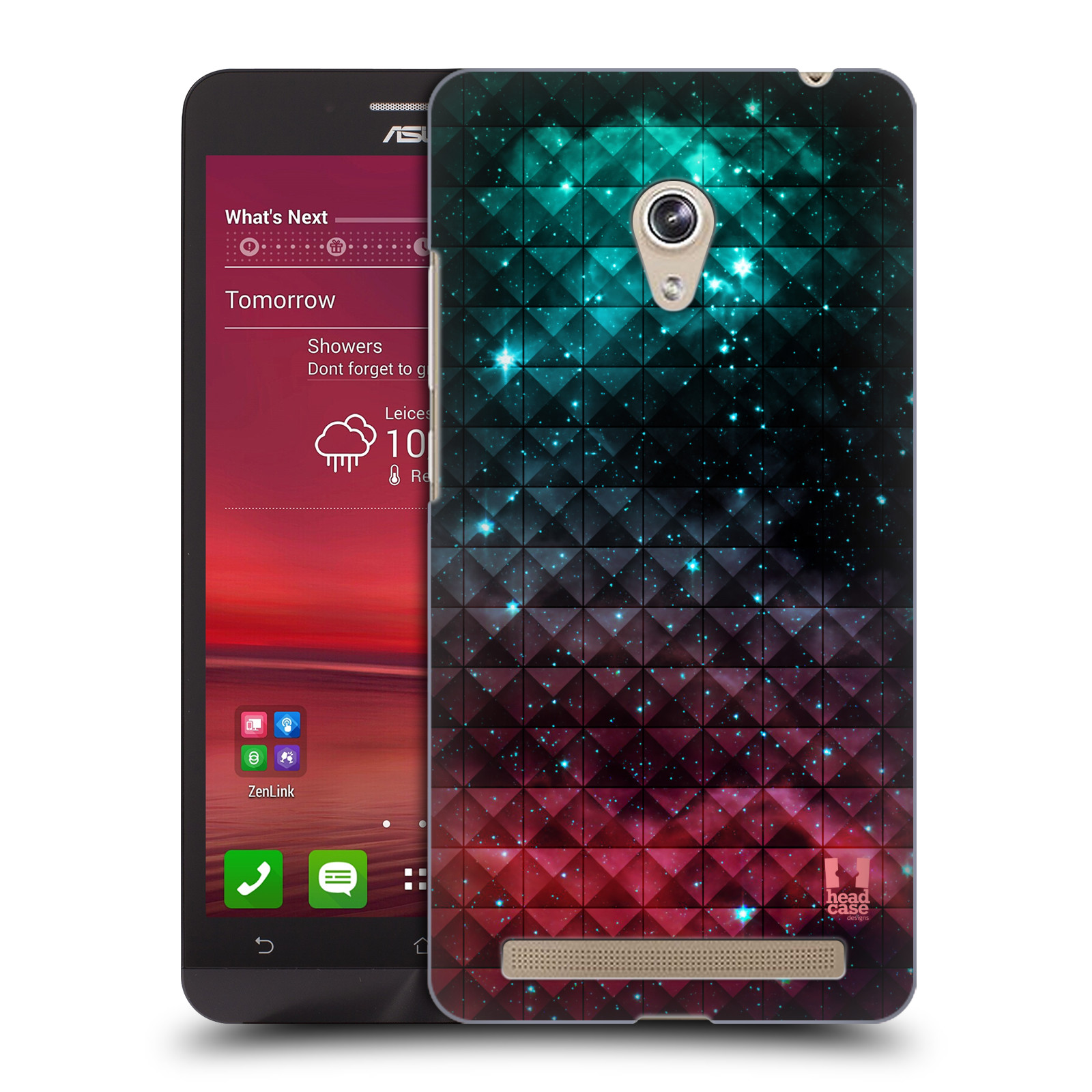 HEAD CASE plastový obal na mobil Asus Zenfone 6 vzor Hvězdná obloha hvězdy a slunce RUDÁ A MODRÁ
